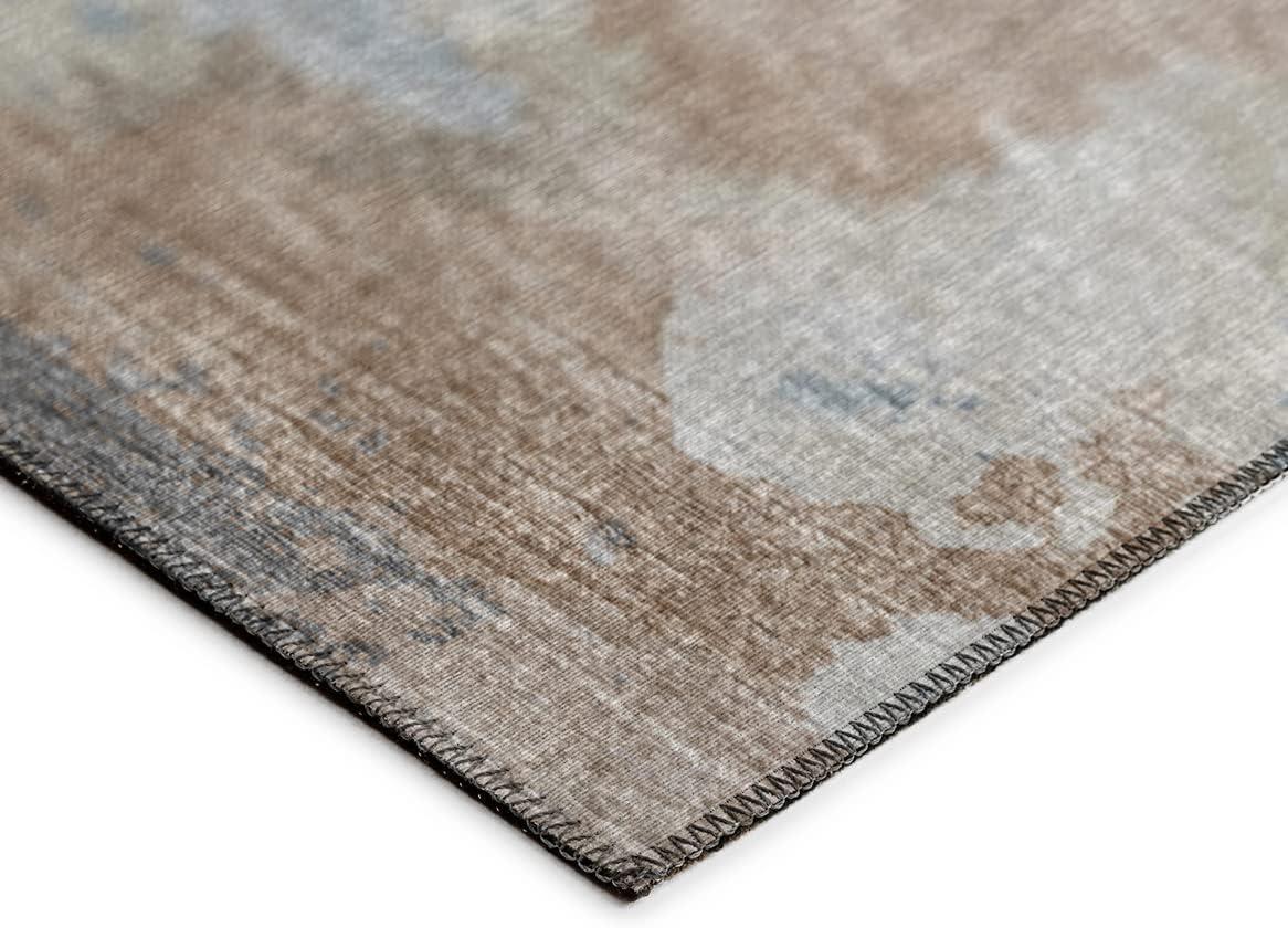 Addison Rugs Indoor/ Outdoor Accord Modern Polyester Washable Rug New 1'8" x 2'6" - Mocha Teal