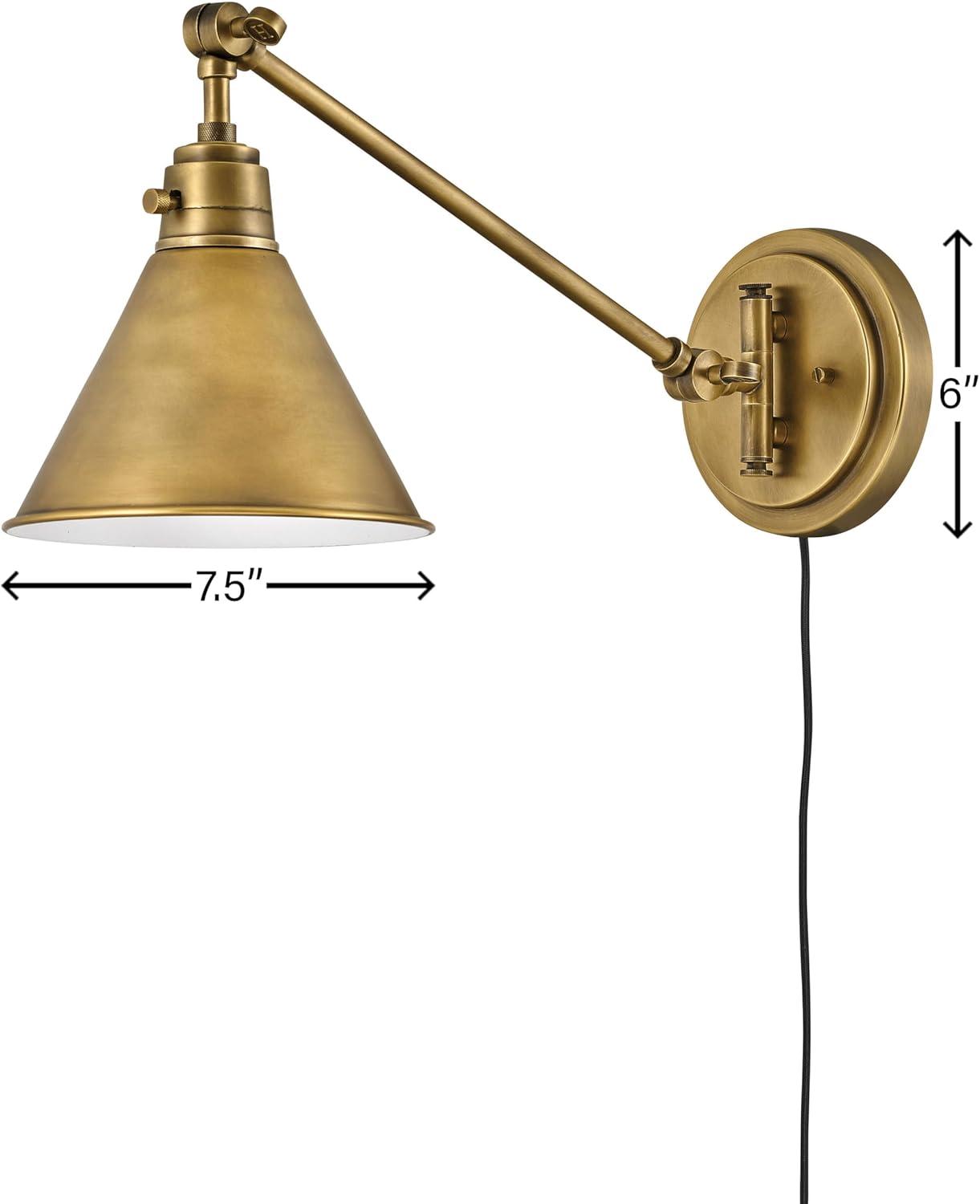 Lennon Plug-In Task Sconce - Brass