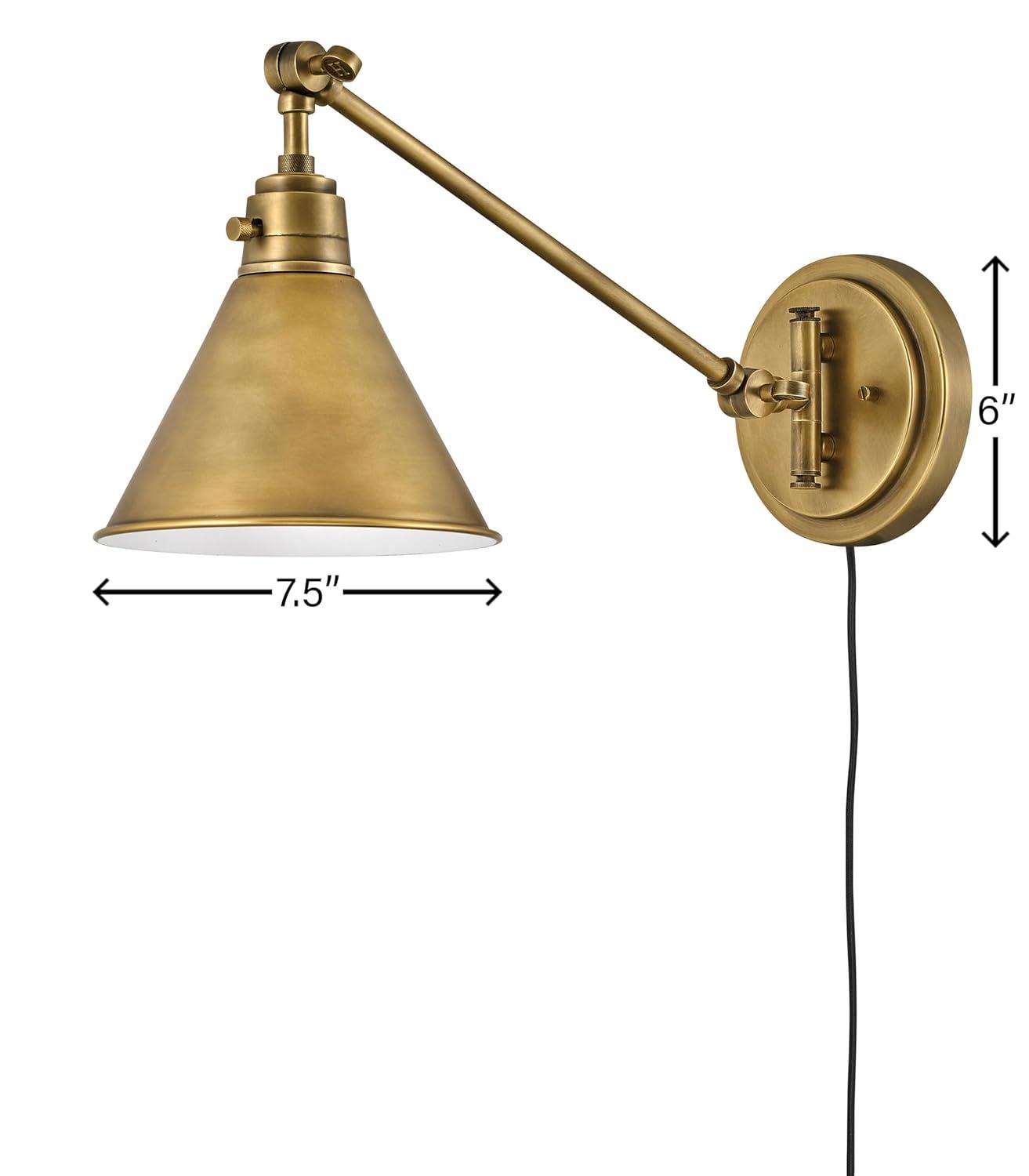 Lennon Plug-In Task Sconce - Brass