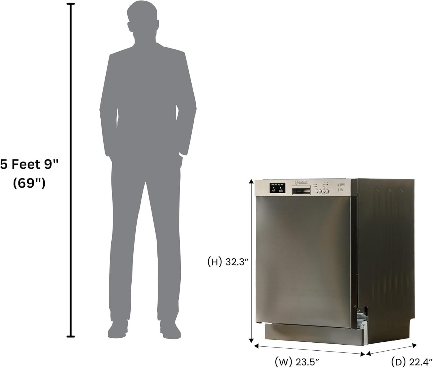 Equator Europe 24" Built in 14 place Dishwasher in Stainless