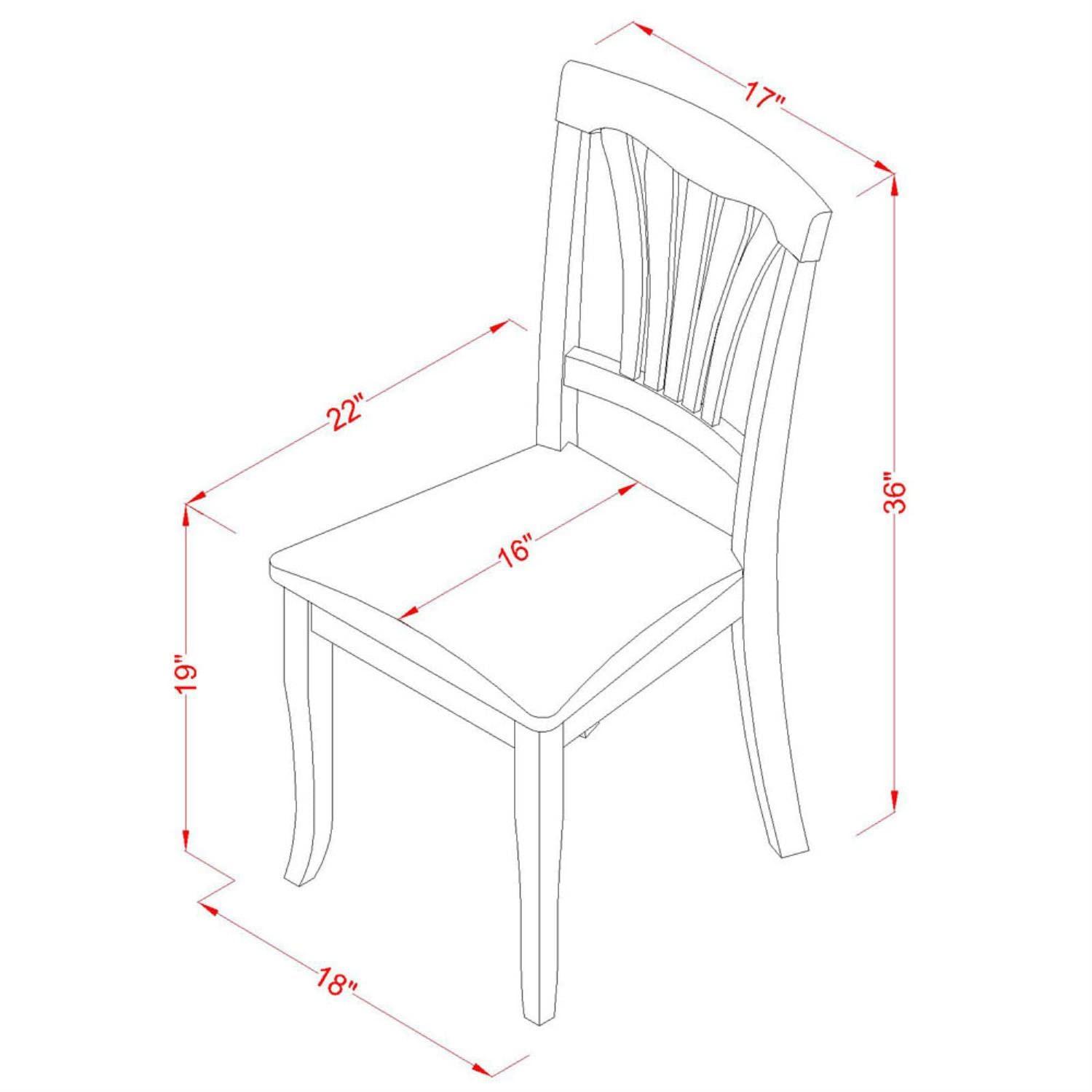 East West Furniture, AVC-OAK-C Avon Chair With Cushion Seat - Oak Finish
