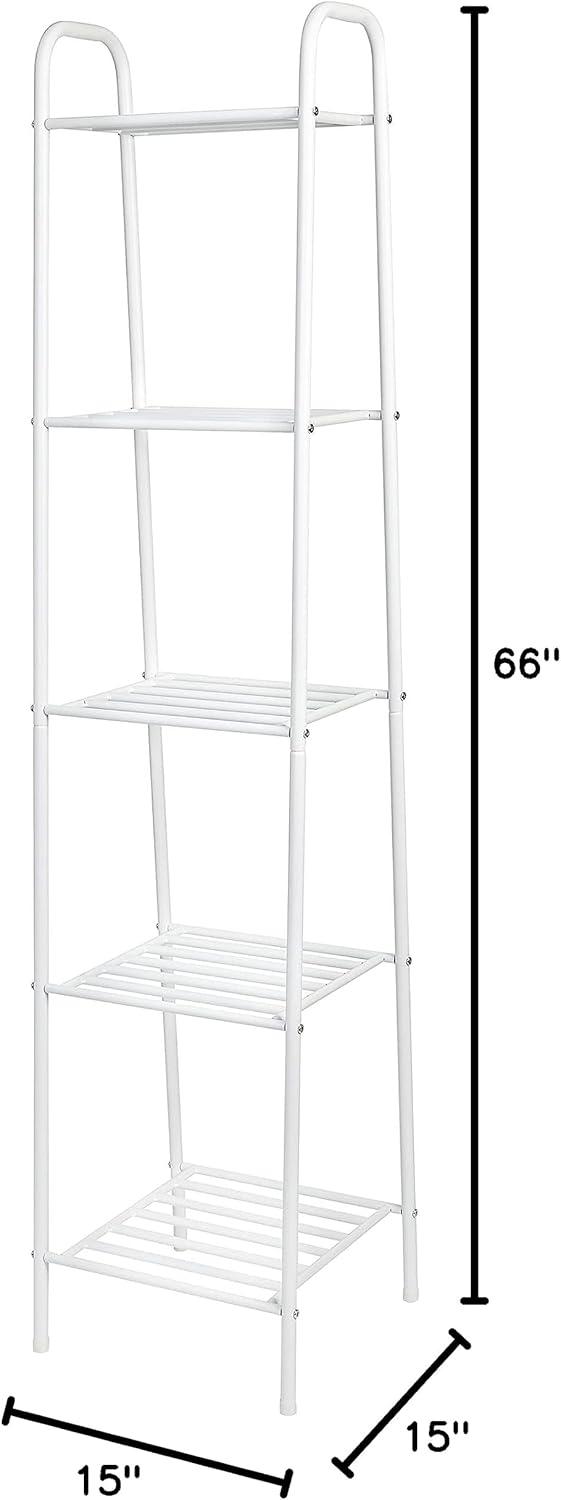 Honey Can Do 5-Tier Steel Shelf, White Matte