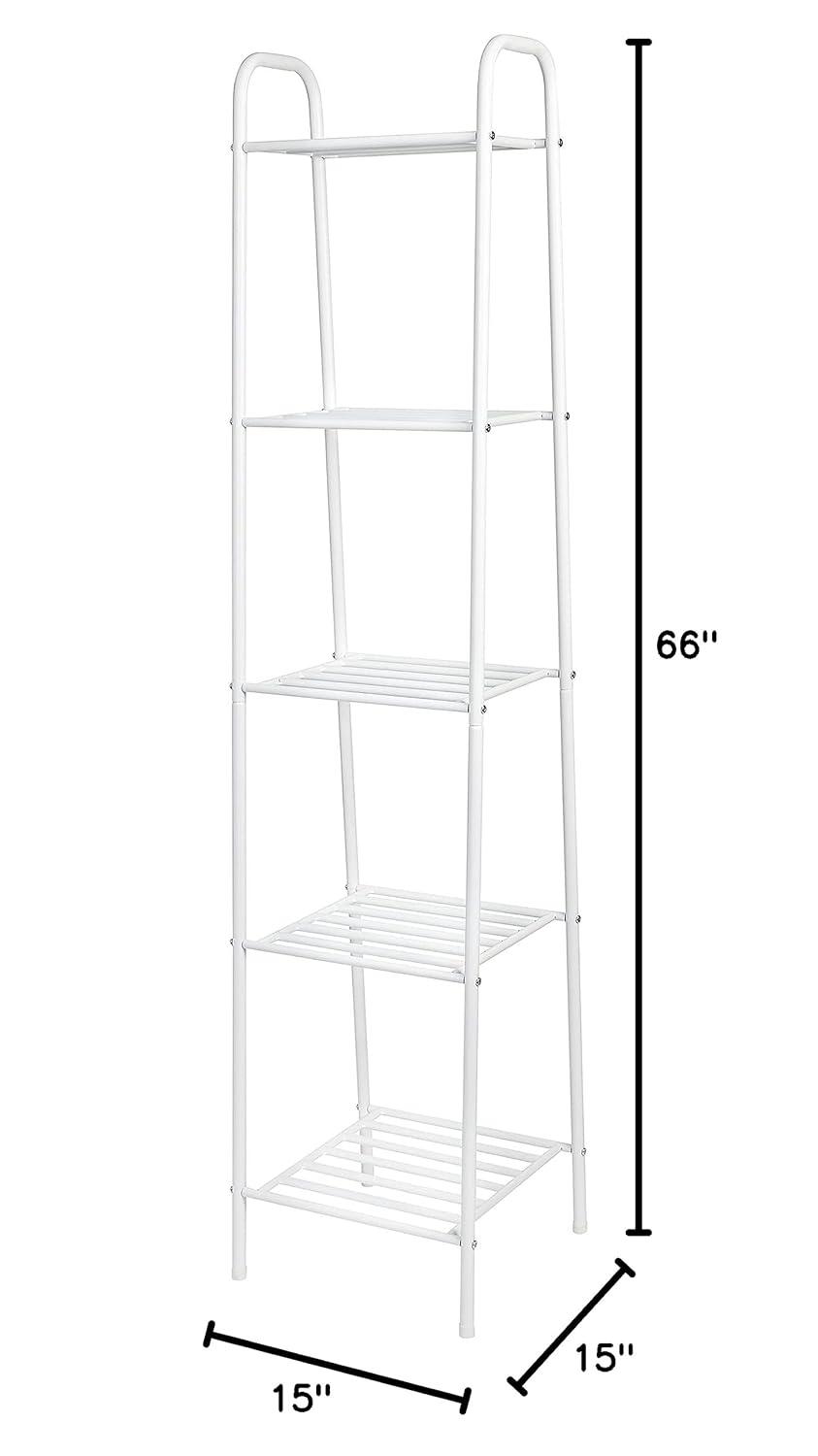Honey Can Do 5-Tier Steel Shelf, White Matte