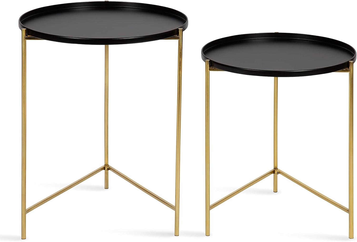 Kate and Laurel Ulani Round Metal Accent Table Set