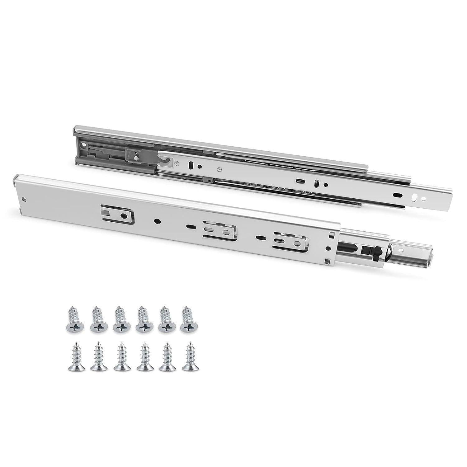 10 Pairs Soft Close Full Extension Drawer Slides 10"-24" Ball Bearing Side Mount Household