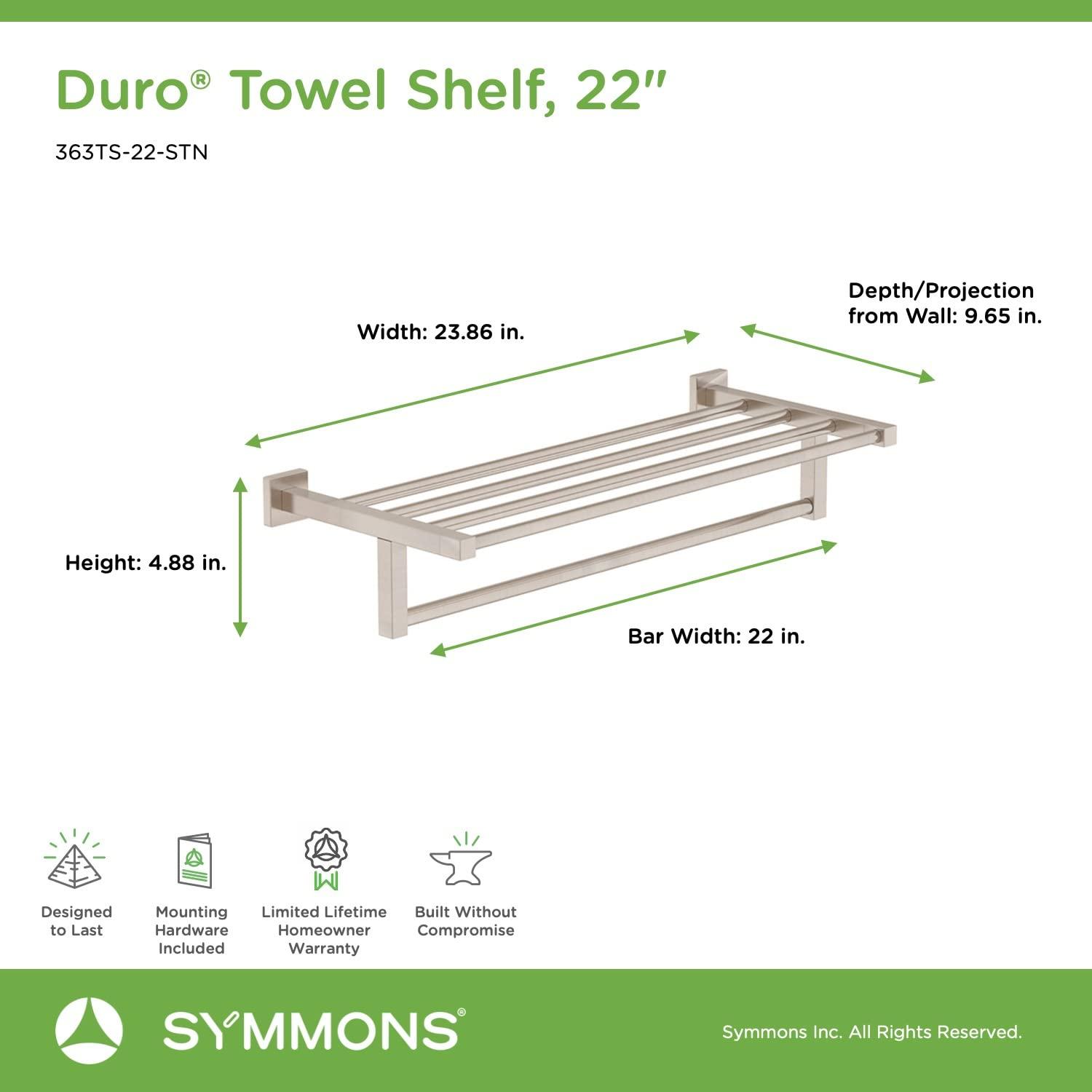 Symmons Duro 22 Inch Wall Mounted Towel Shelf