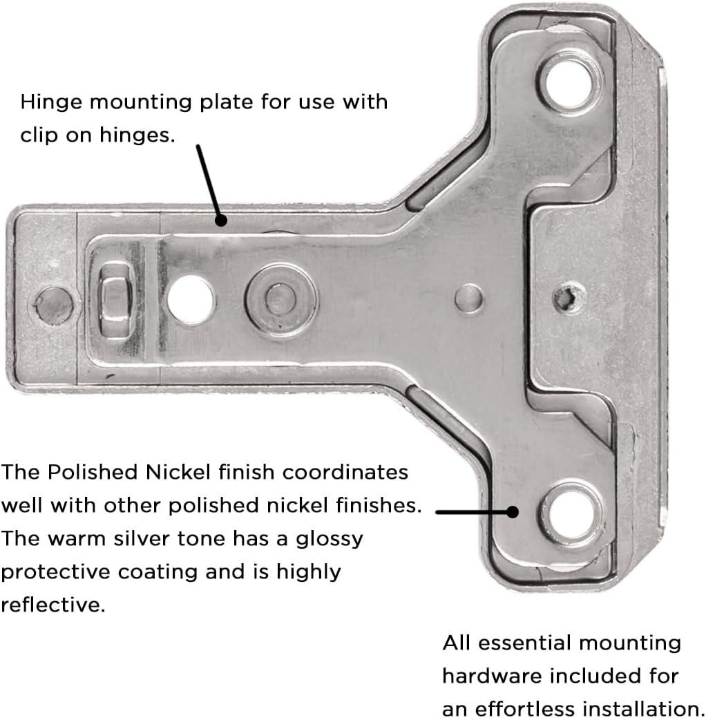 Polished Nickel Euro Concealed Cabinet Hinge with Easy Release