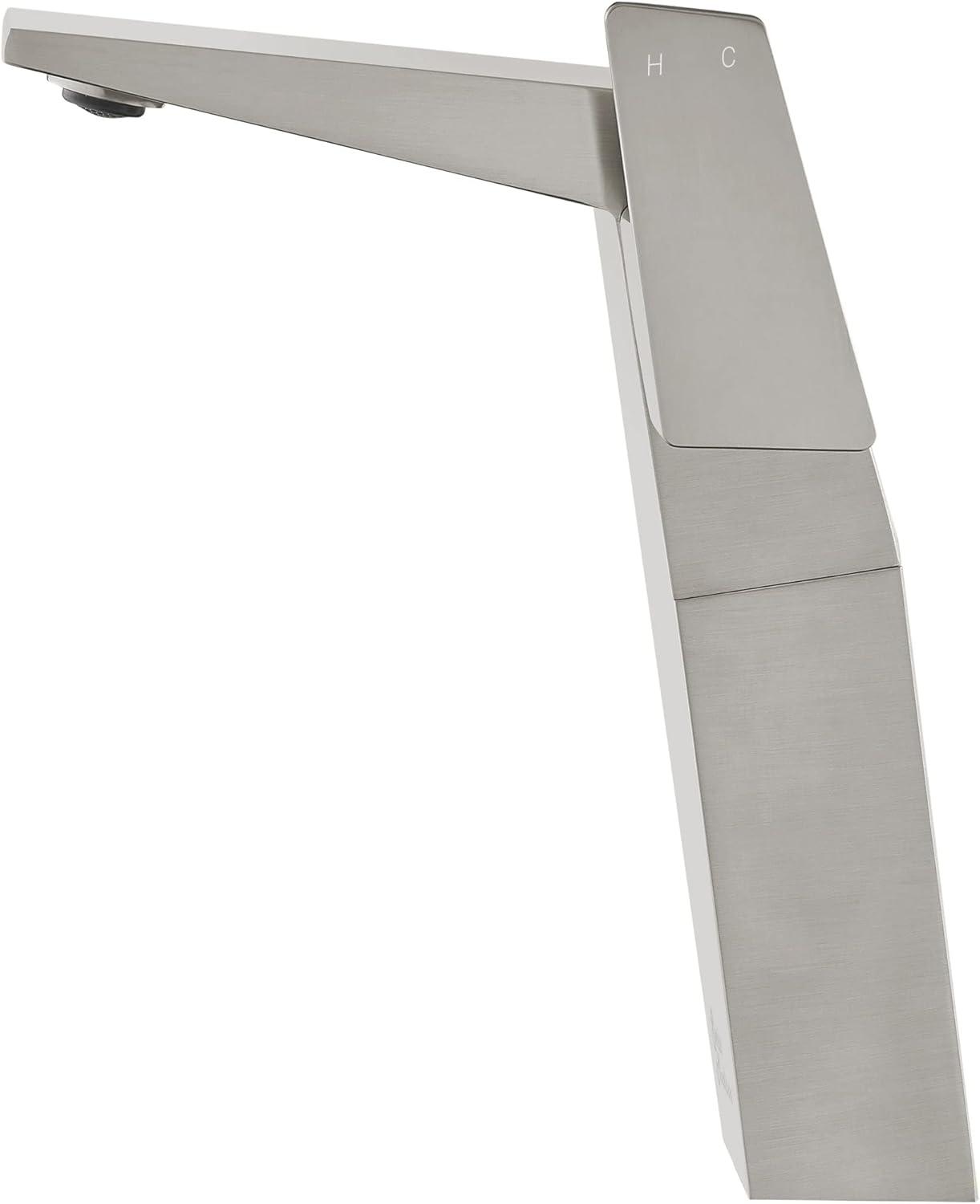 Carré Brushed Nickel Single-Handle High Arc Bathroom Faucet