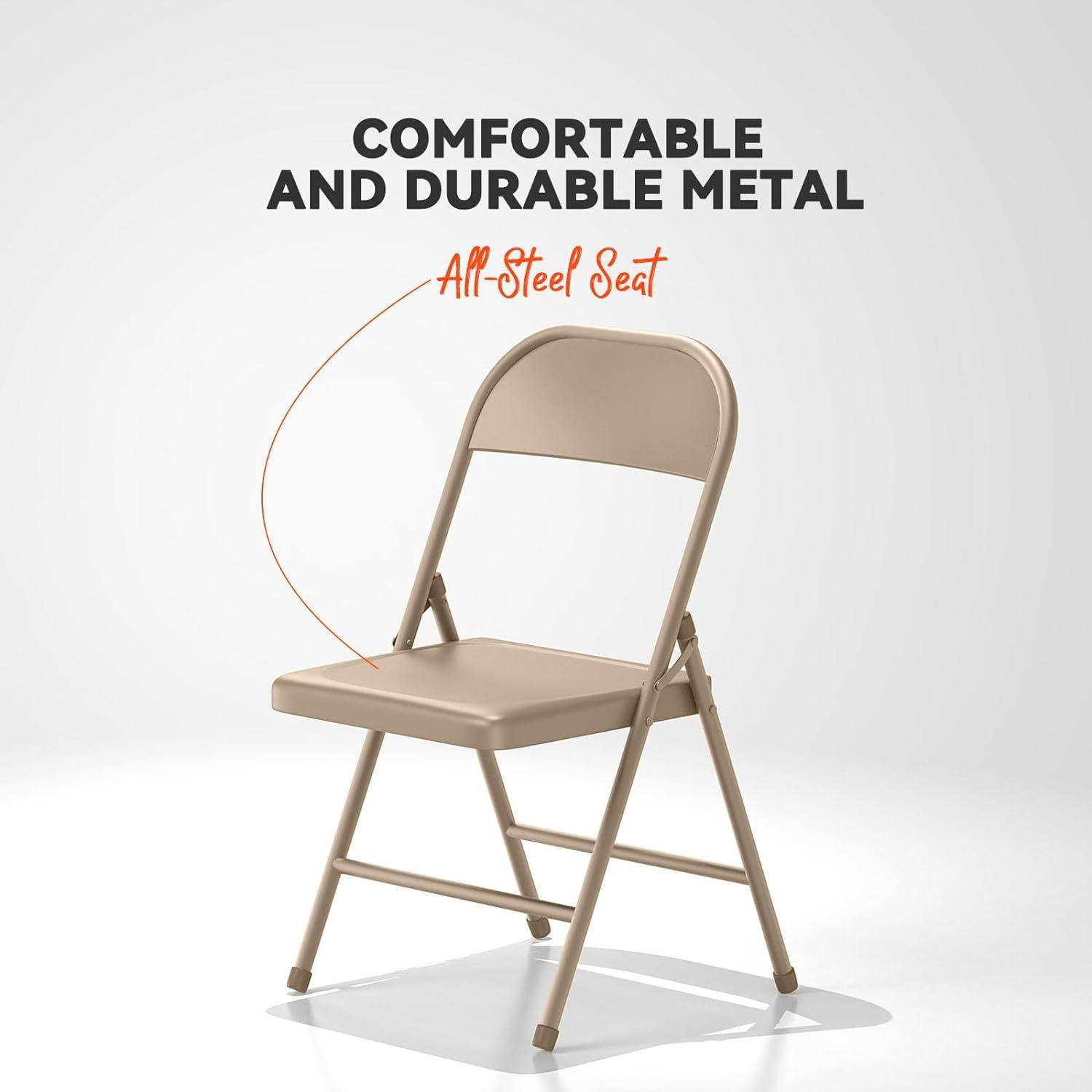 Commercialine Steel Folding Chair Set (Set of 4)