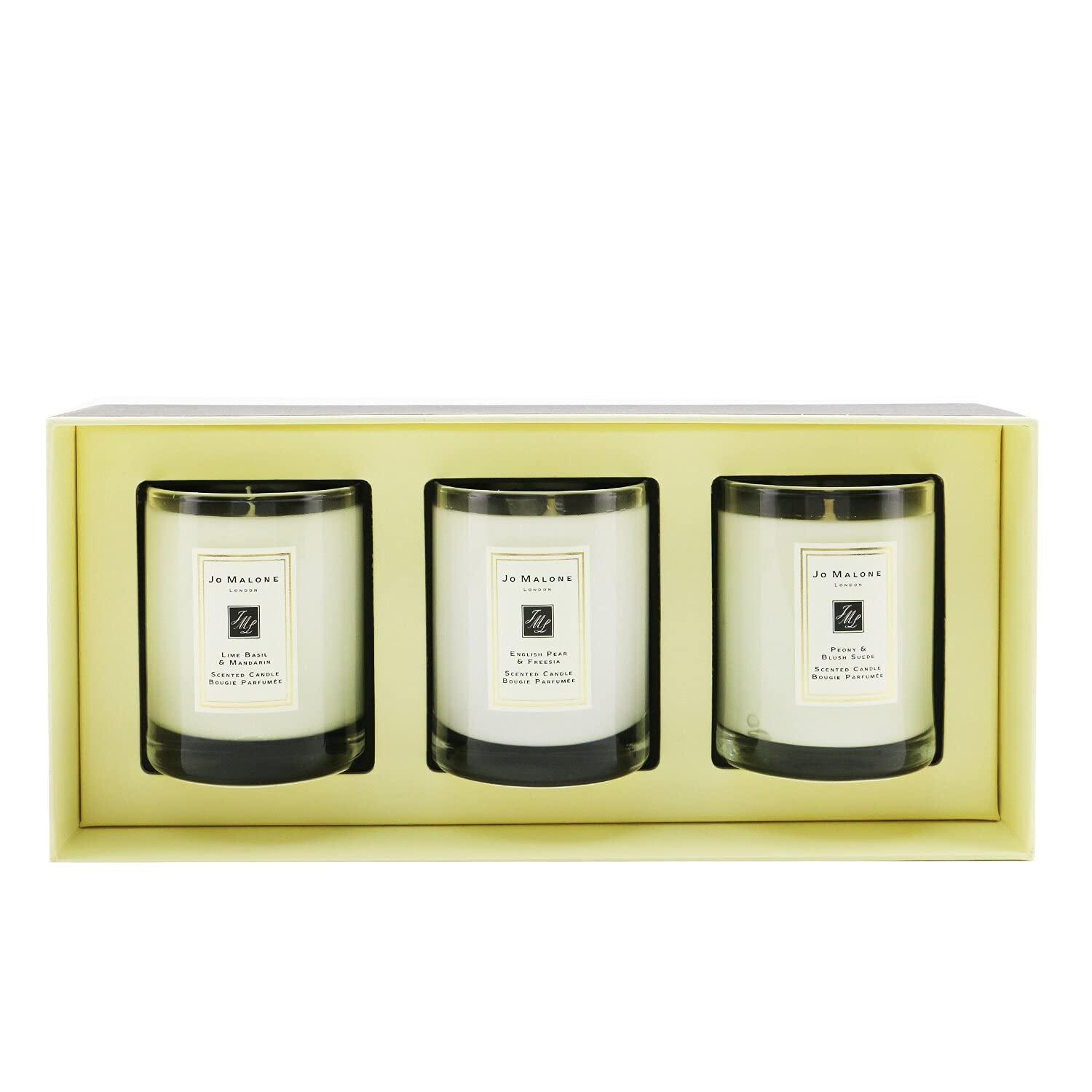 - Travel Candle Collection Lime Basil & Mandarin - English Pear & Fresia - Peony & Blush Suede Each 2oz
