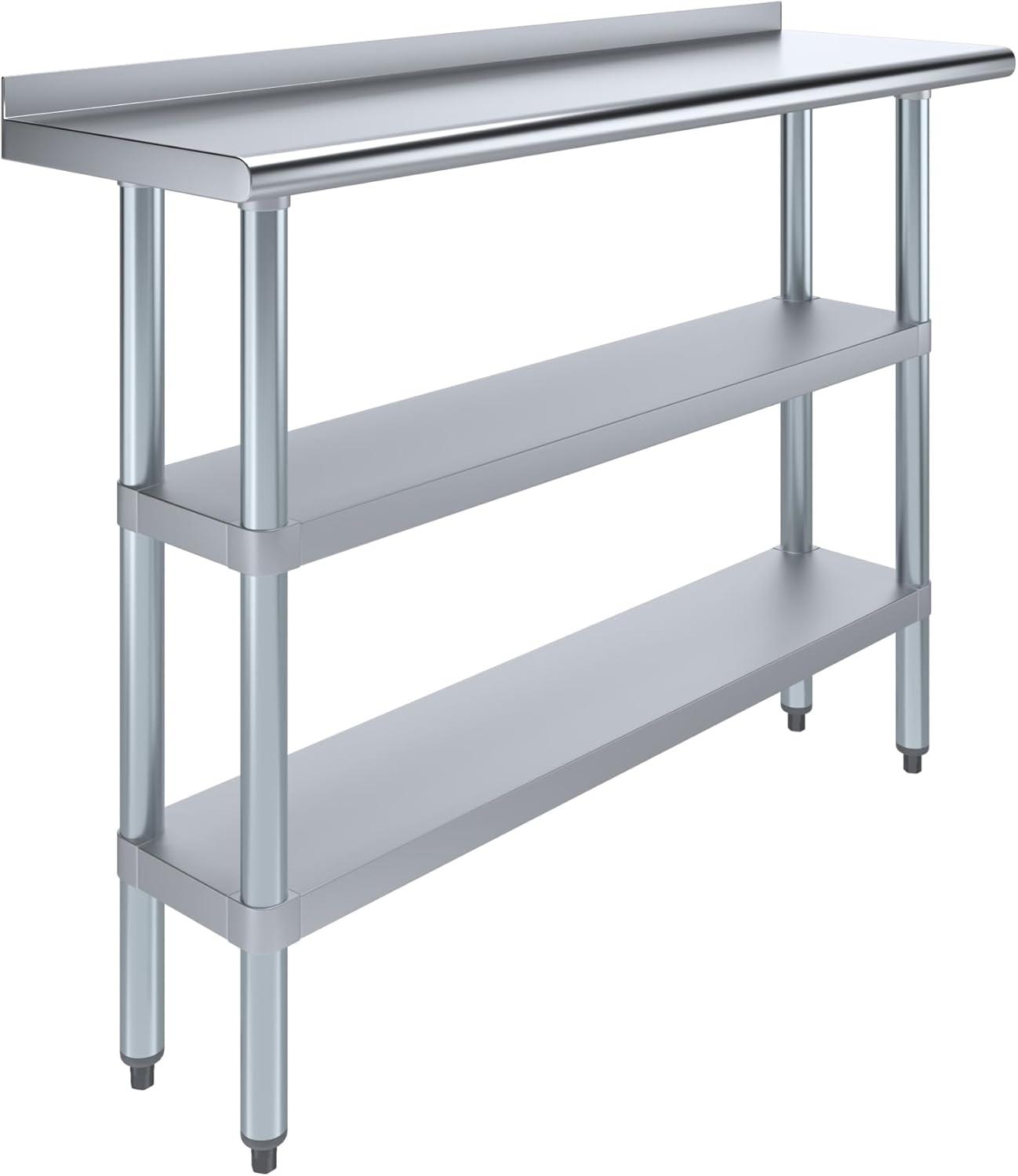 Stainless Steel Work Table with 2 Shelves