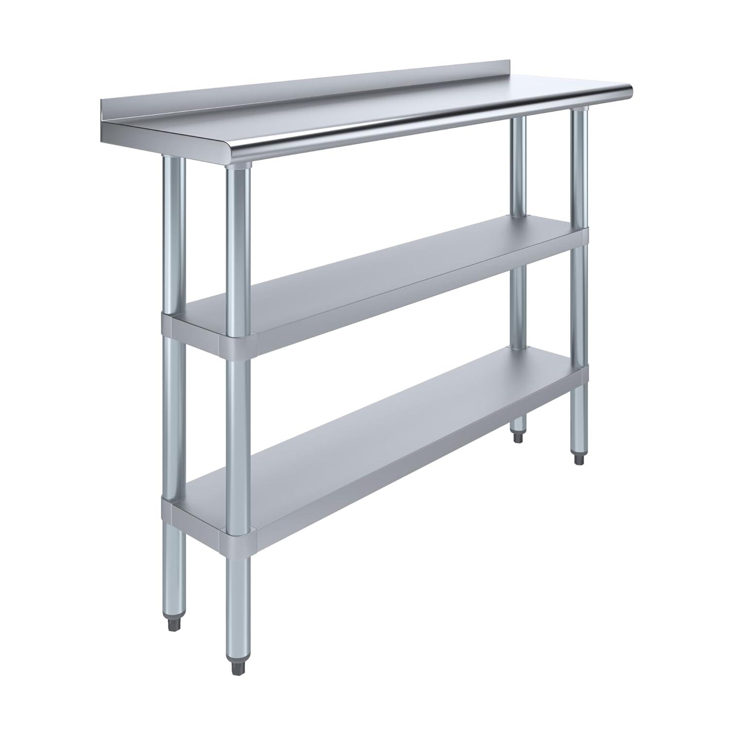 Amgood Stainless Steel Work Table with 2 Shelves