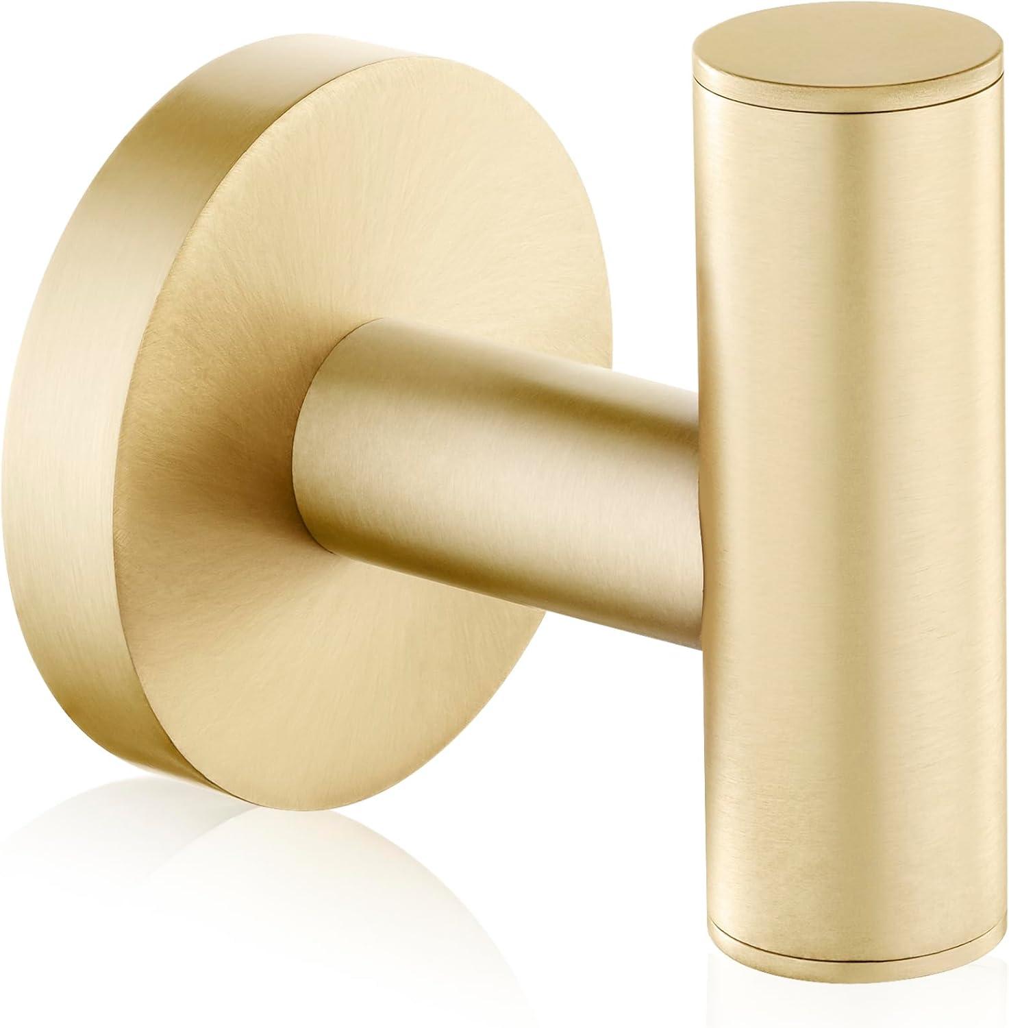 Brushed Brass Heavy Duty Wall Mounted Towel Hook