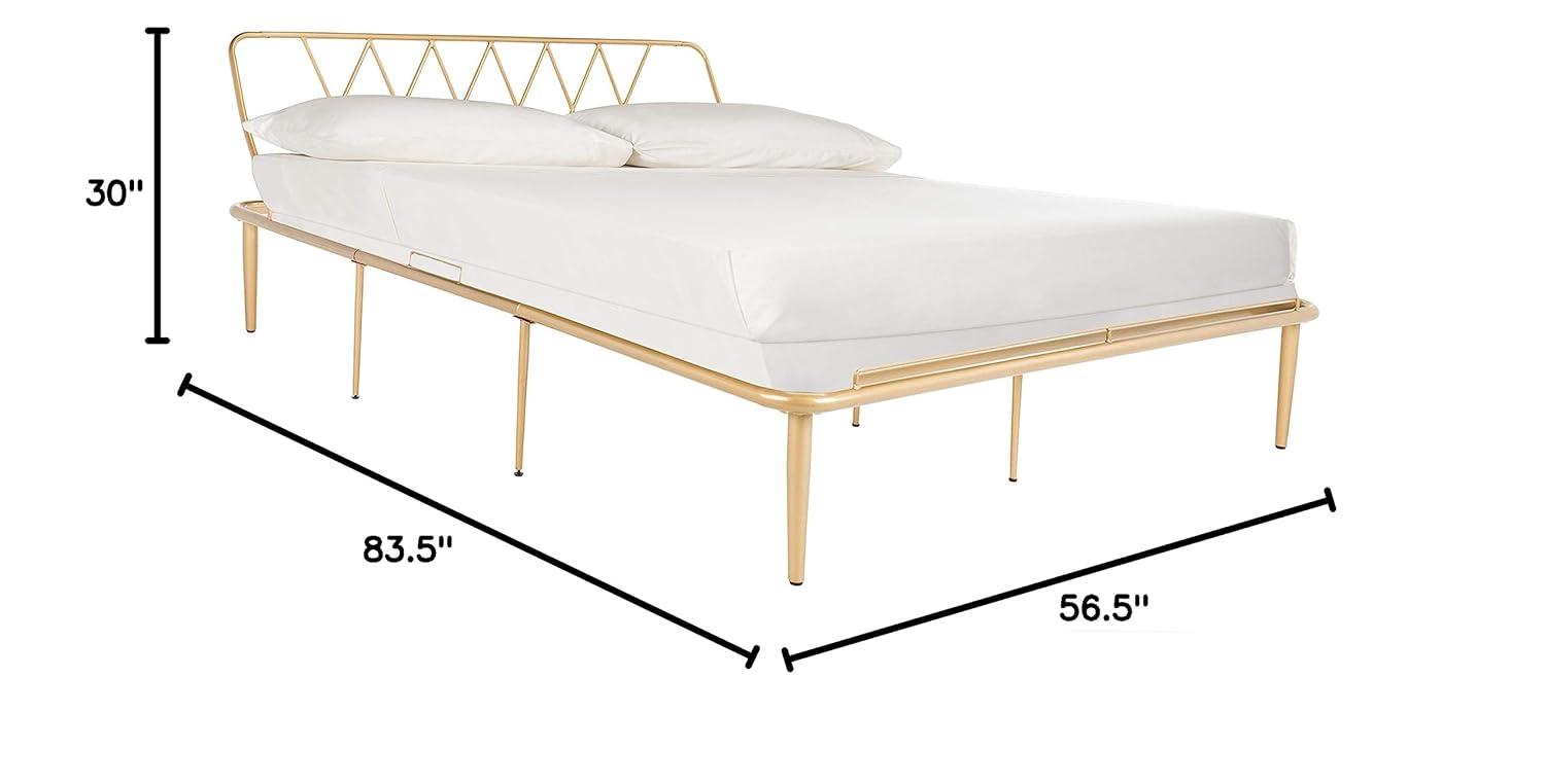SAFAVIEH Gatsby Modern Glam Bed Frame, Queen, Gold