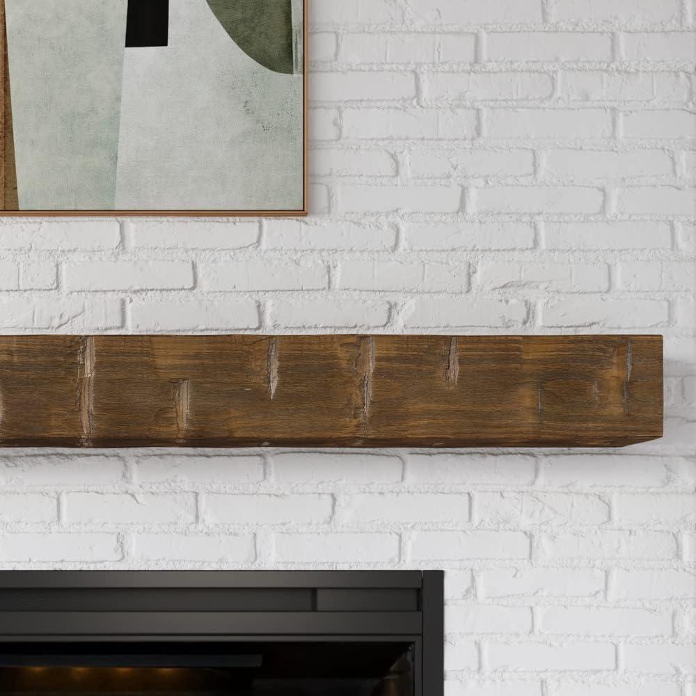 Mantel Directs Country Living Wood Fireplace Mantel Shelf - Bodie Rustic Hand Distressed Pine With Worn, Reclaimed Log Look; For Fireplaces, Hearths & Décor