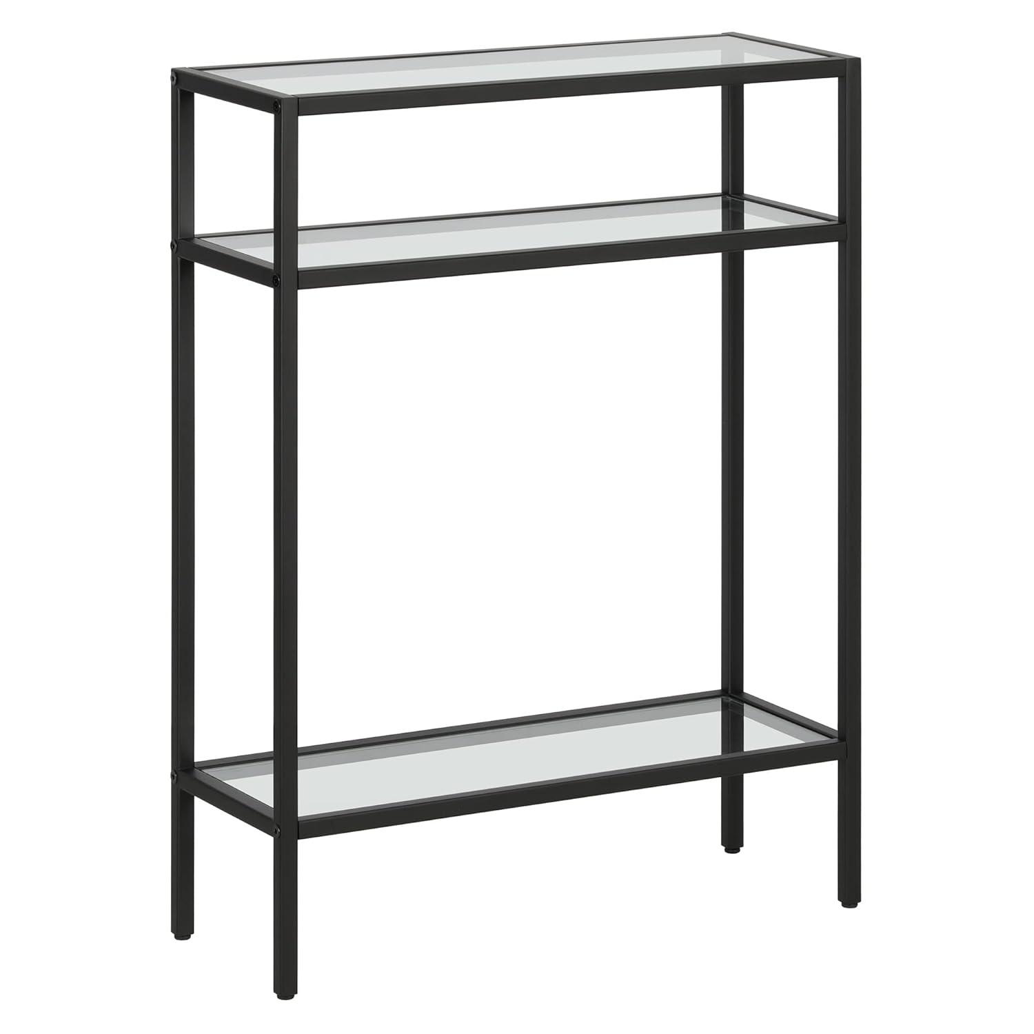 Evelyn&Zoe Siviline 22" Wide Rectangular Console Table, Brass