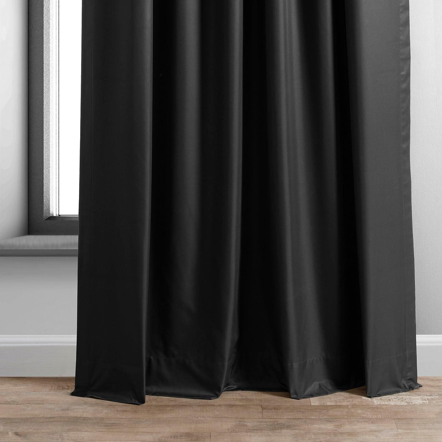 HPD Half Price Drapes Essential Solid Blackout Curtains for Bedroom 84 Inches Long (1 Panel) Thermal Insulated Blackout Curtains for Living Room Rod Pocket Window Curtains, 50W x 84L, Deep Black