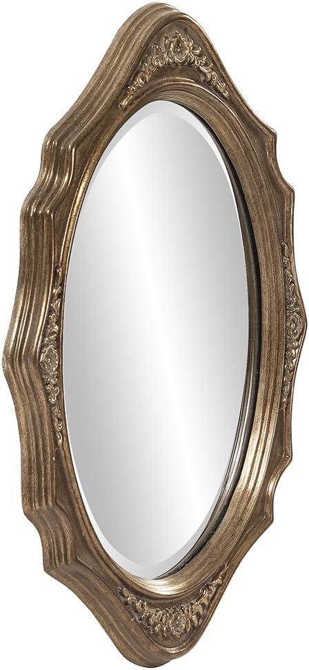 Howard Elliott 27"x19" Wood Oval Framed Wall Mirror Bronze