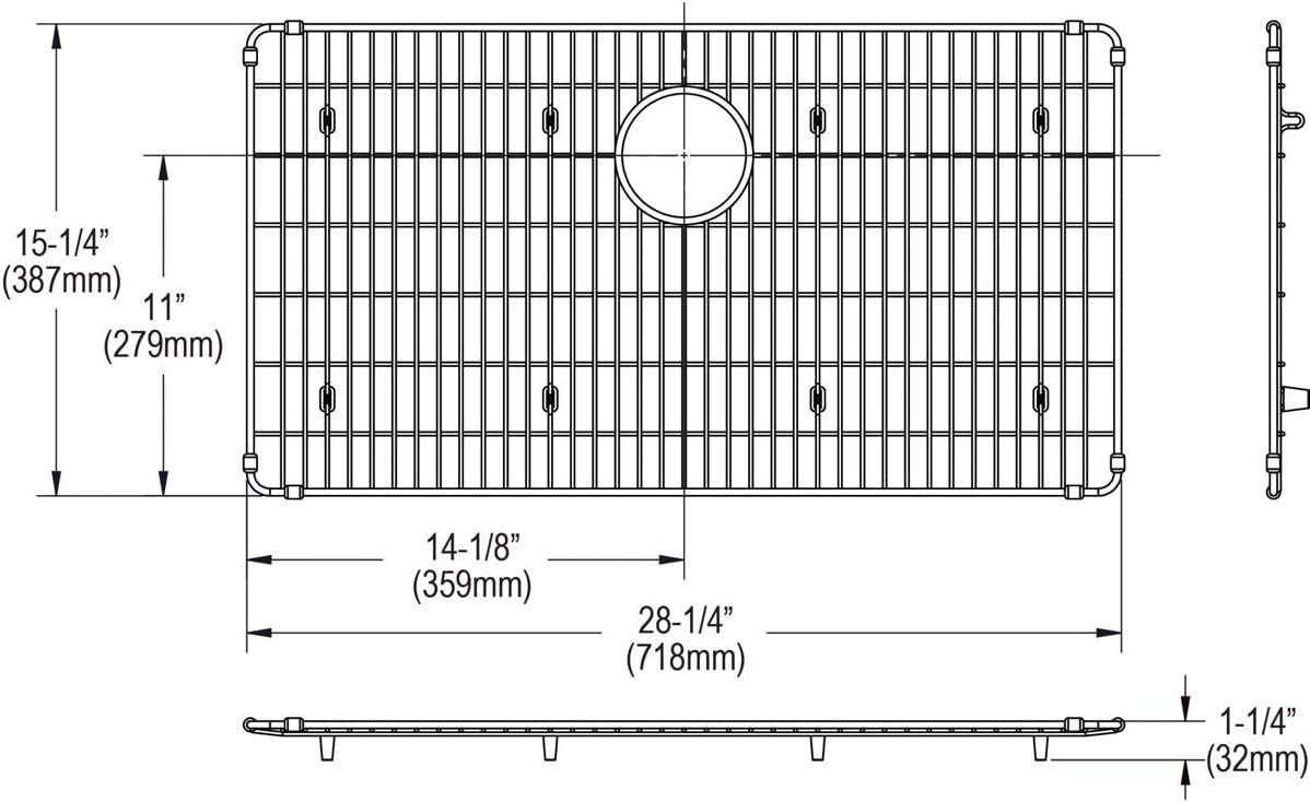 28.25" x 15.25" Polished Stainless Steel Sink Grid