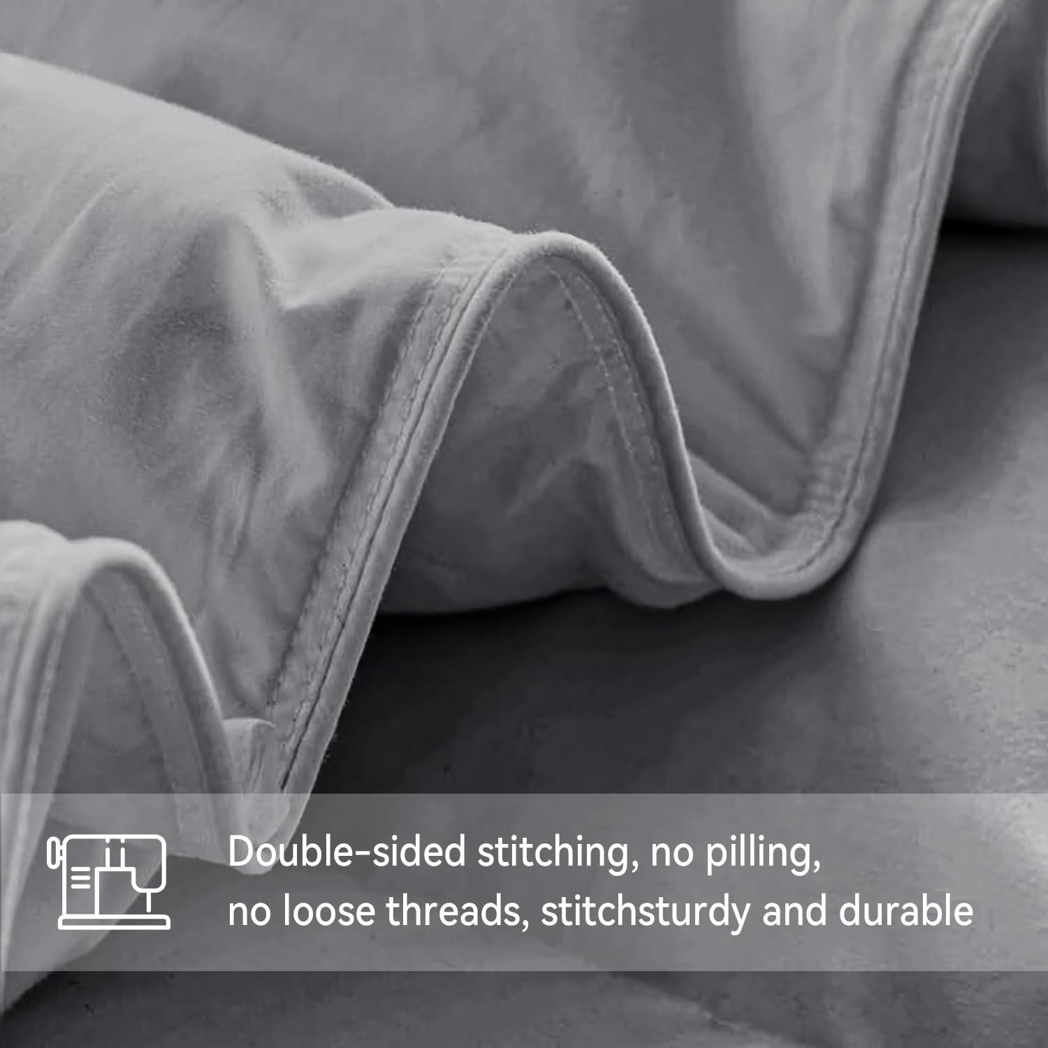 WarmKiss Queen Size Goose Feather Down Comforter – Ultra-Soft 100% Cotton Cover, Moisture-Wicking, Natural Kapok Fill, 46oz Medium Warmth, All-Season Fluffy Duvet Insert (90x90, Grey)