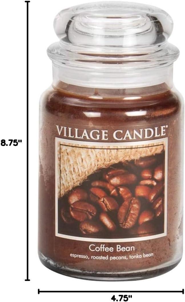 Village Candle Coffee Bean Glass Jar Scented Candle, Large, 21.25 oz, Brown