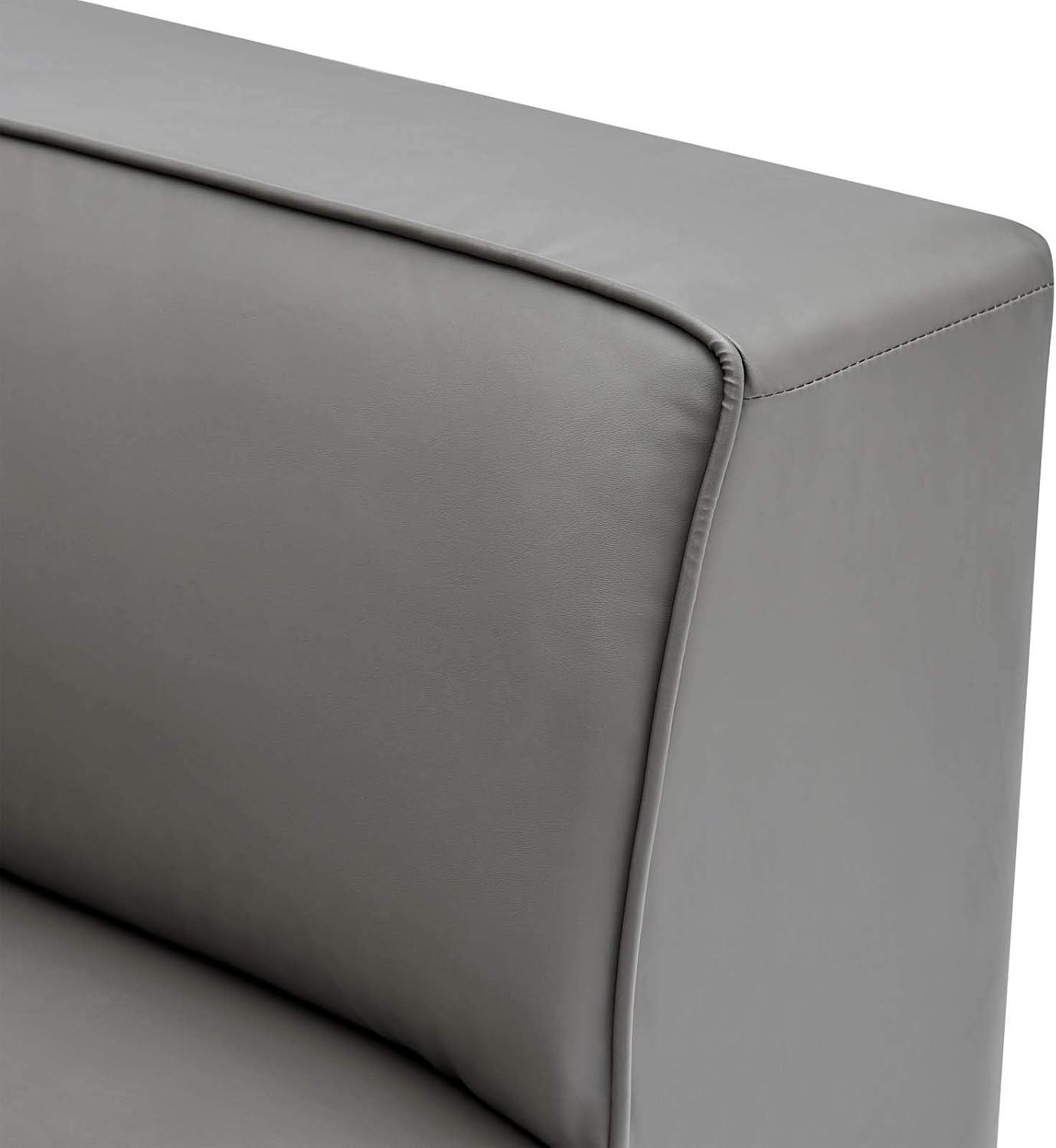 Mingle Vegan Leather Corner Chair Gray - Modway