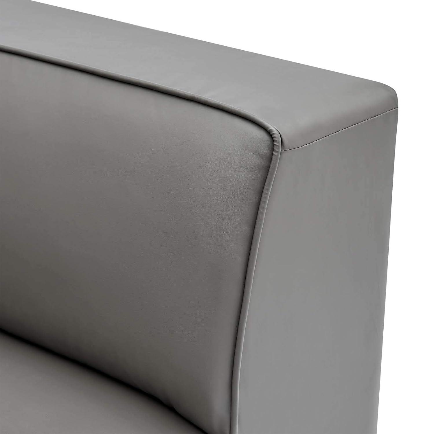 Mingle Vegan Leather Corner Chair Gray - Modway