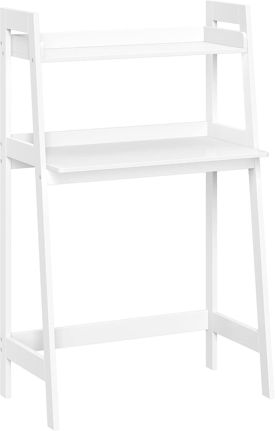 Kids' Desk with Ladder Shelf Storage White - RiverRidge Home: MDF Art Desk, Creative Writing, Toddler & Kids Desks