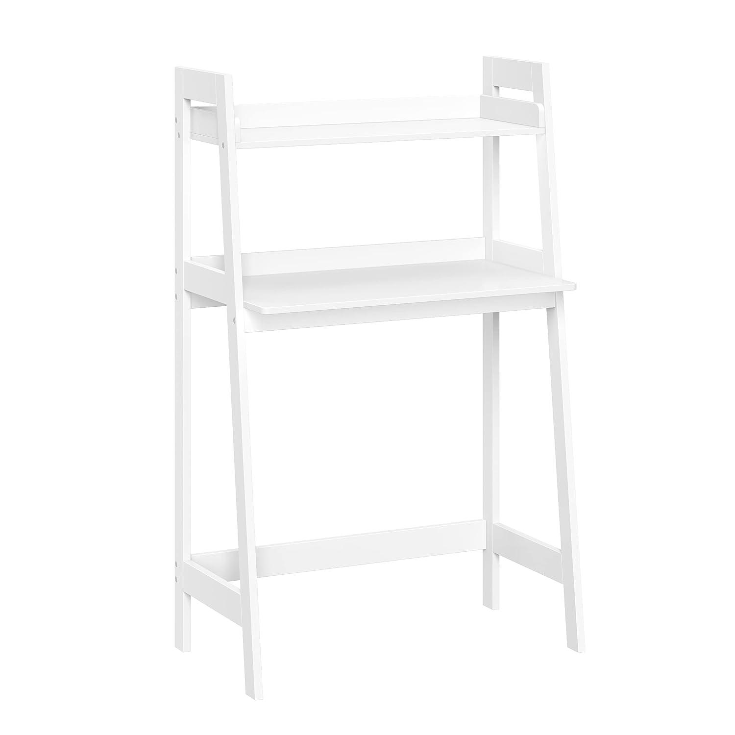 RiverRidge Home Riverridge Kids Art Table Desk With Ladder Shelf And Open Storage Shelf For Playroom - White