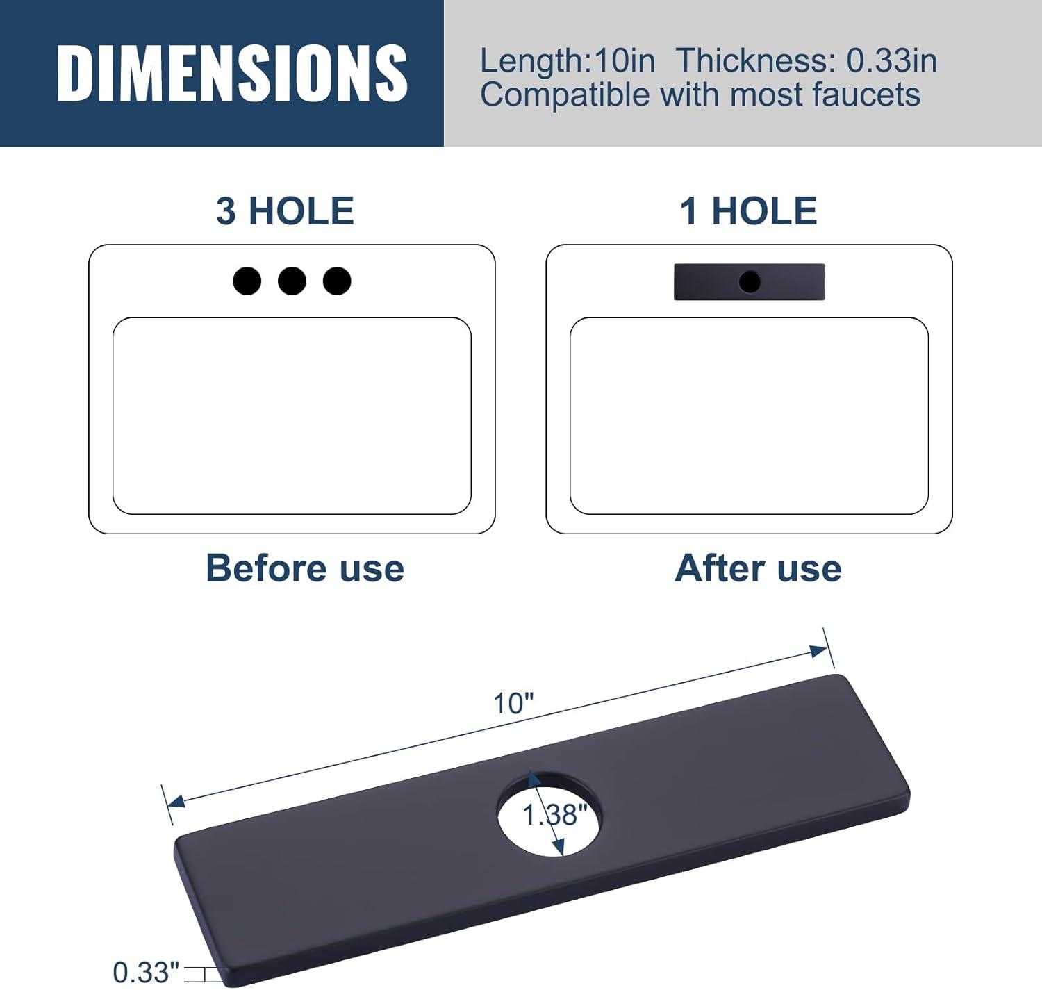 iVIGA 10" Sink Faucet Hole Cover Deck Plate