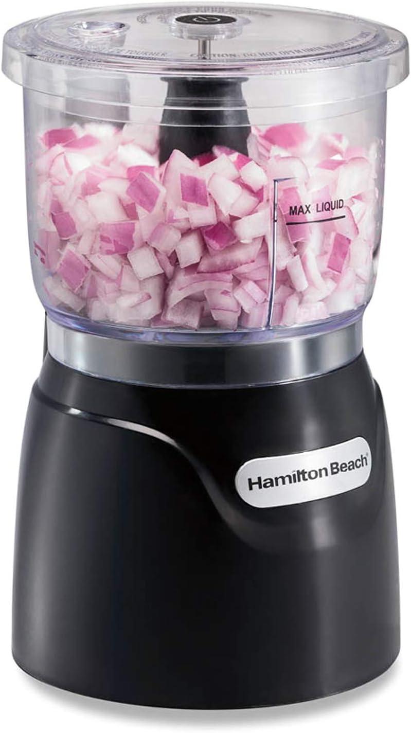 Hamilton Beach 3 Cup Stack & Press Electric Food Chopper and Mini Food Processor, Black