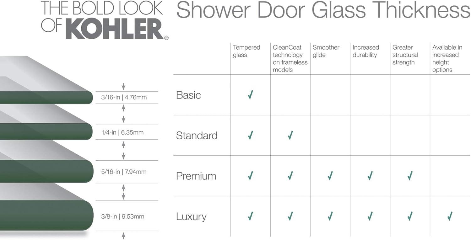 Levity 59.63" x 74" Bypass Shower Door with CleanCoat® Technology