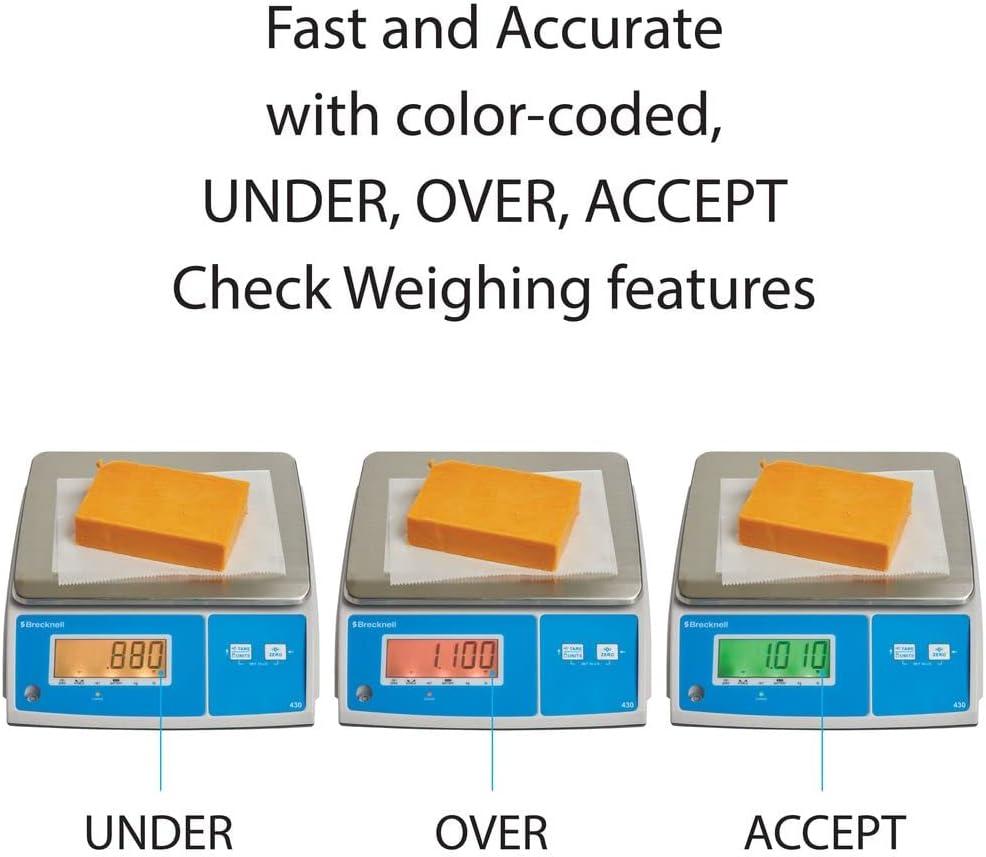 Brecknell Model 430 Digital Portion Control Scale White/Silver/Blue 30 Lbs. Capacity 430-30