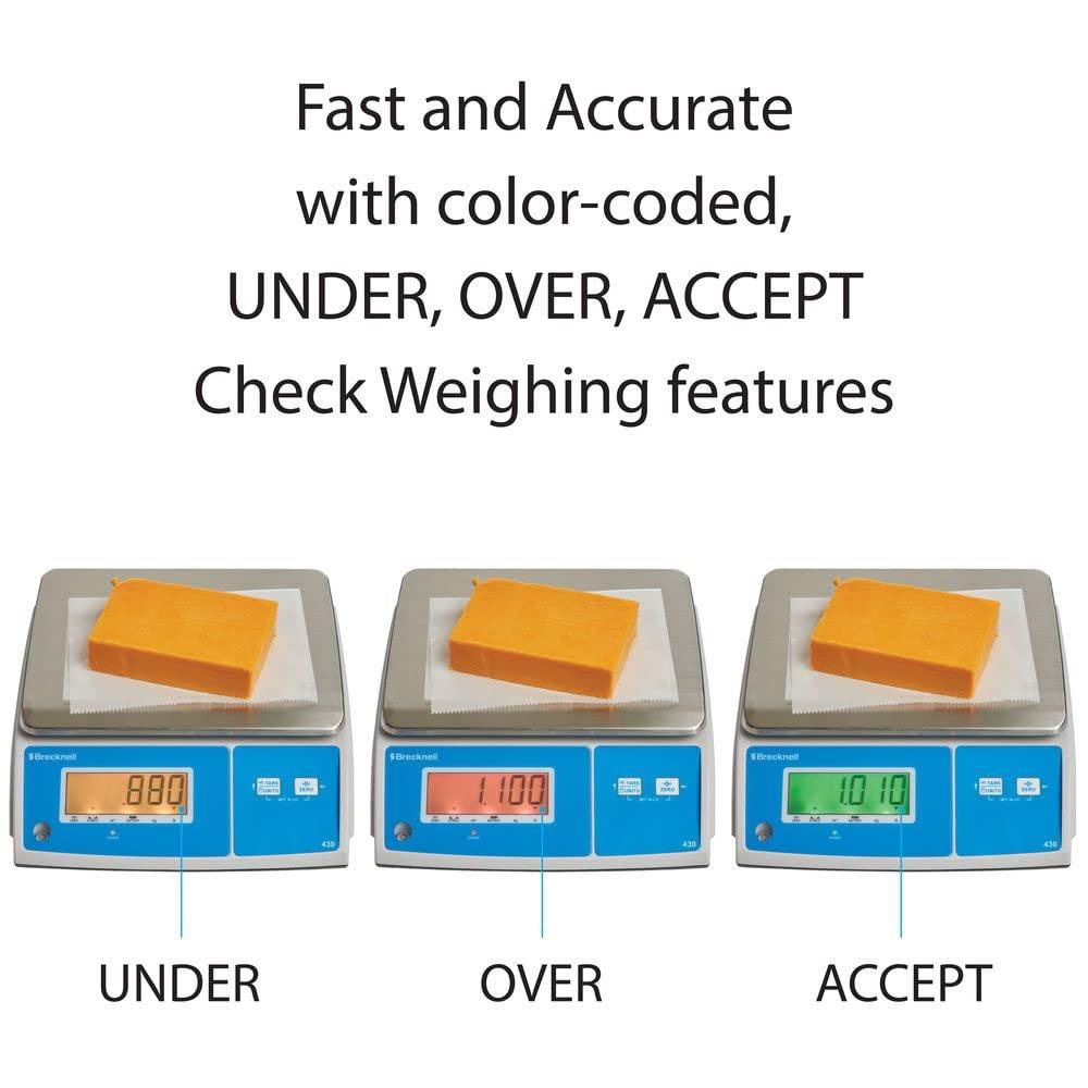 Brecknell Model 430 Digital Portion Control Scale White/Silver/Blue 30 Lbs. Capacity 430-30