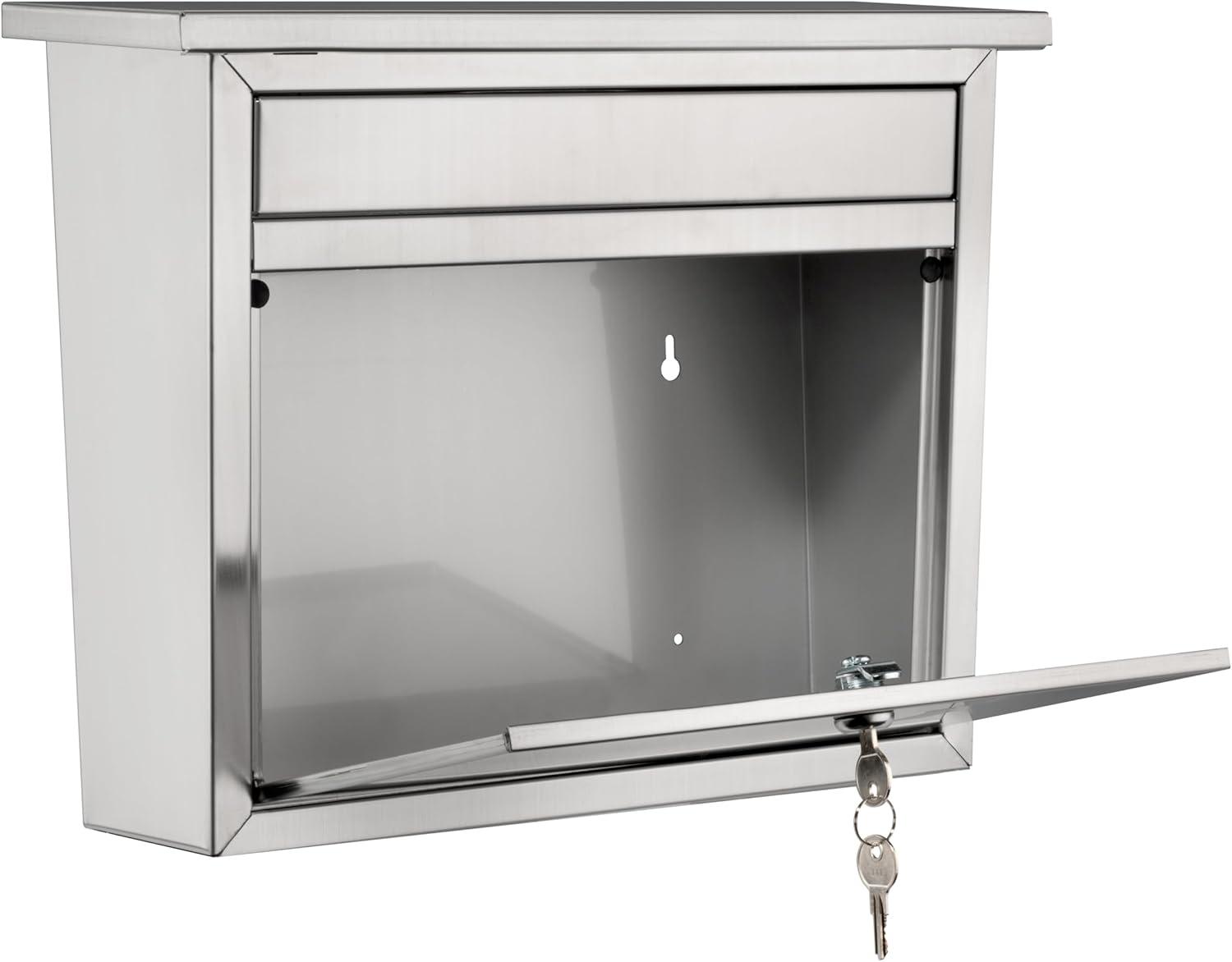 Architectural Mailboxes Maya Classic Stainless Steel Wall Mount Silver Mailbox