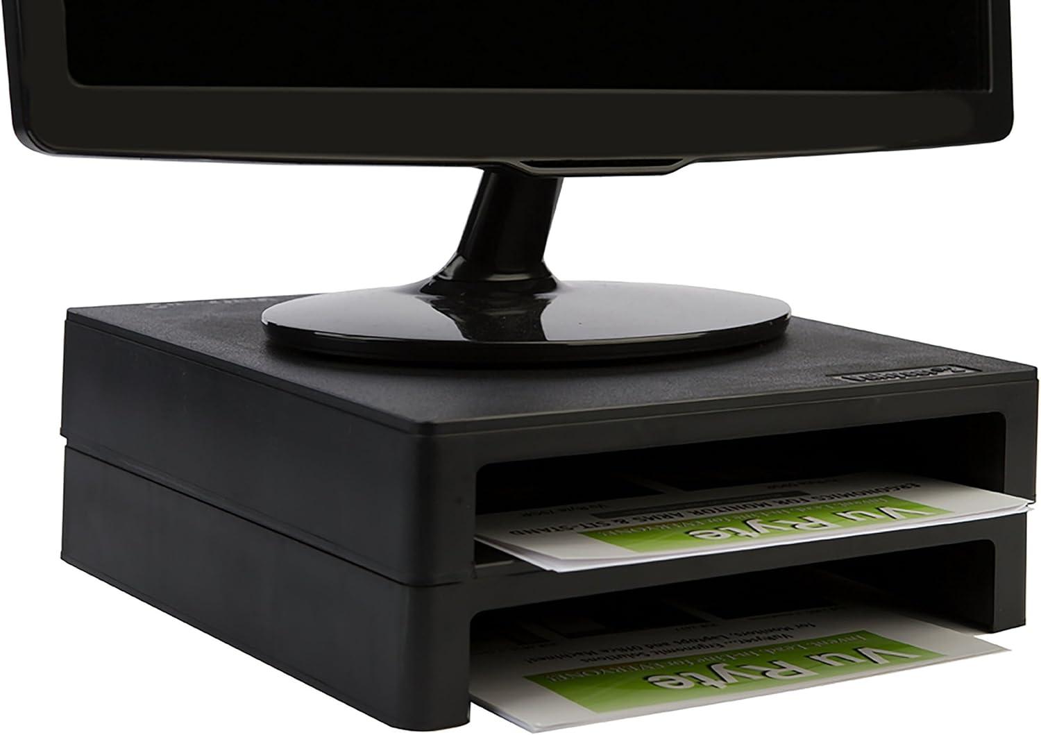 Vu Ryte (VUR 4855) Stackable 2" Computer Monitor Stand, Black - Set of 2