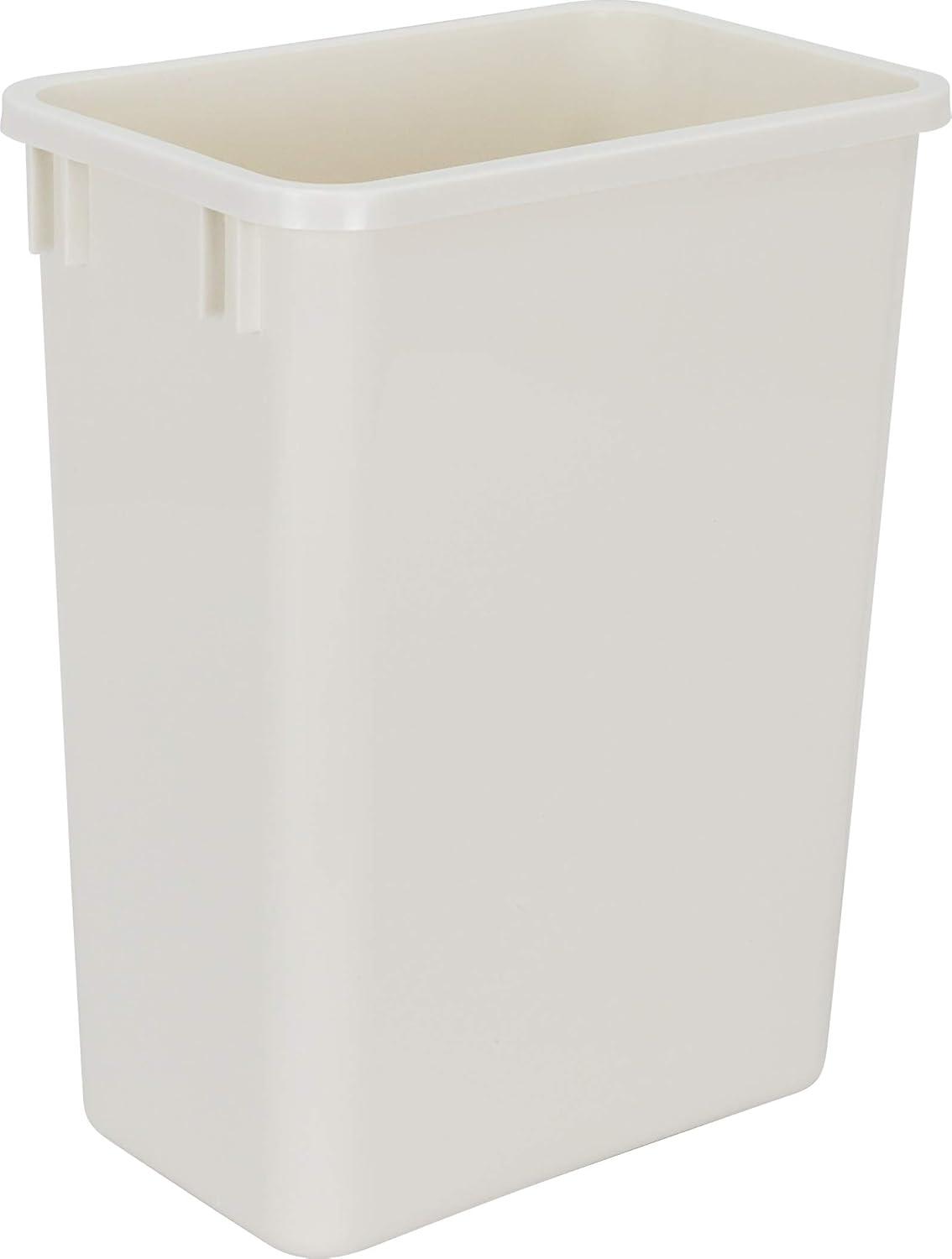 White 35-Quart Polymer Indoor Trash Can