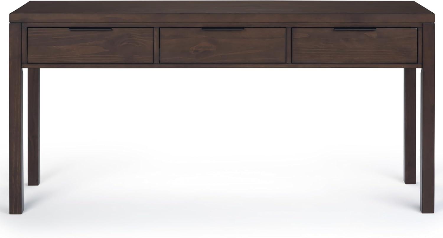 Hollander Warm Walnut Solid Wood Wide Console with Storage