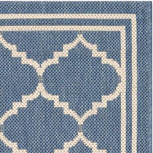 Courtyard CY6889 Power Loomed Indoor and Outdoor Accent Rug - Blue/Beige - 2'x3'7" - Safavieh