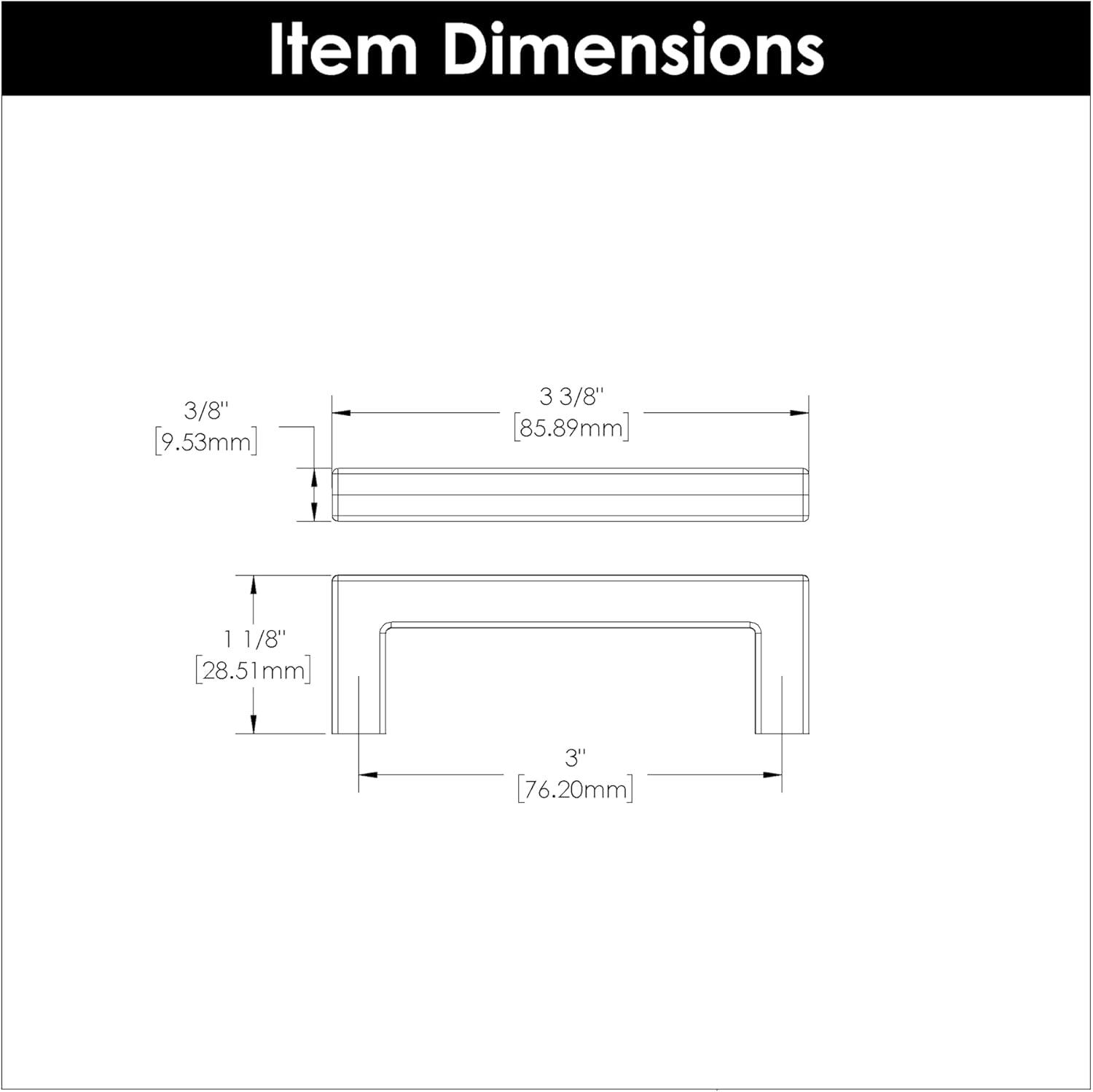 Skylight Kitchen Cabinet Handles, Solid Core Drawer Pulls for Cabinet Doors