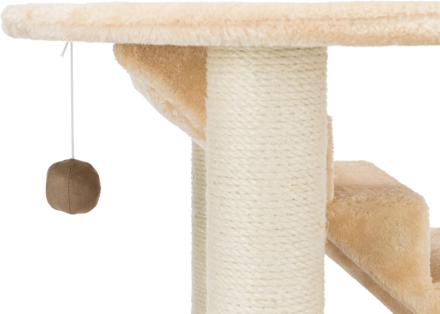 Beige Sisal Senior Cat Tower with Hammock and Stairs