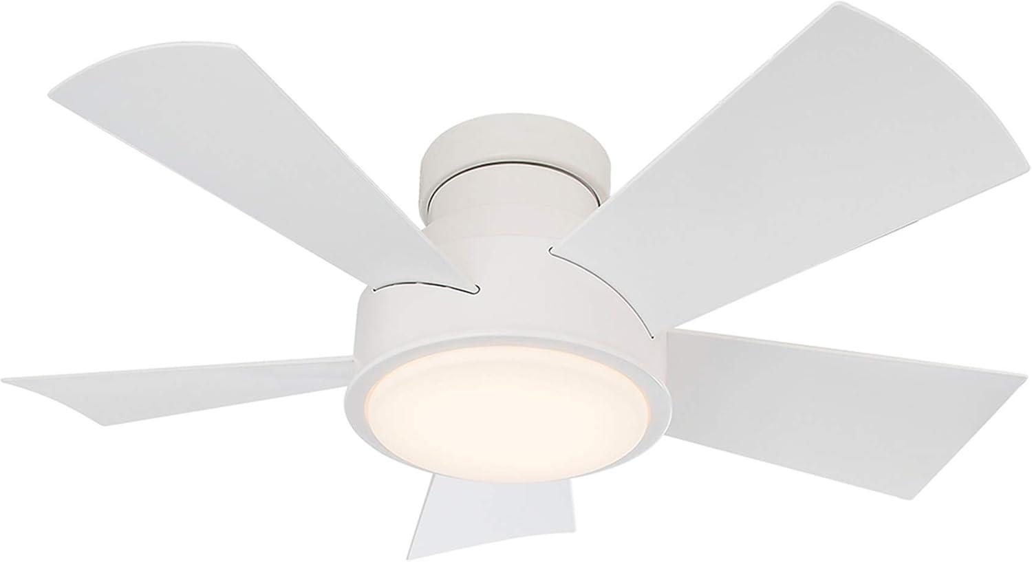 Vox 5 - Blade Indoor/Outdoor Smart Flush Mount Ceiling Fan with Remote Control and LED Light Kit