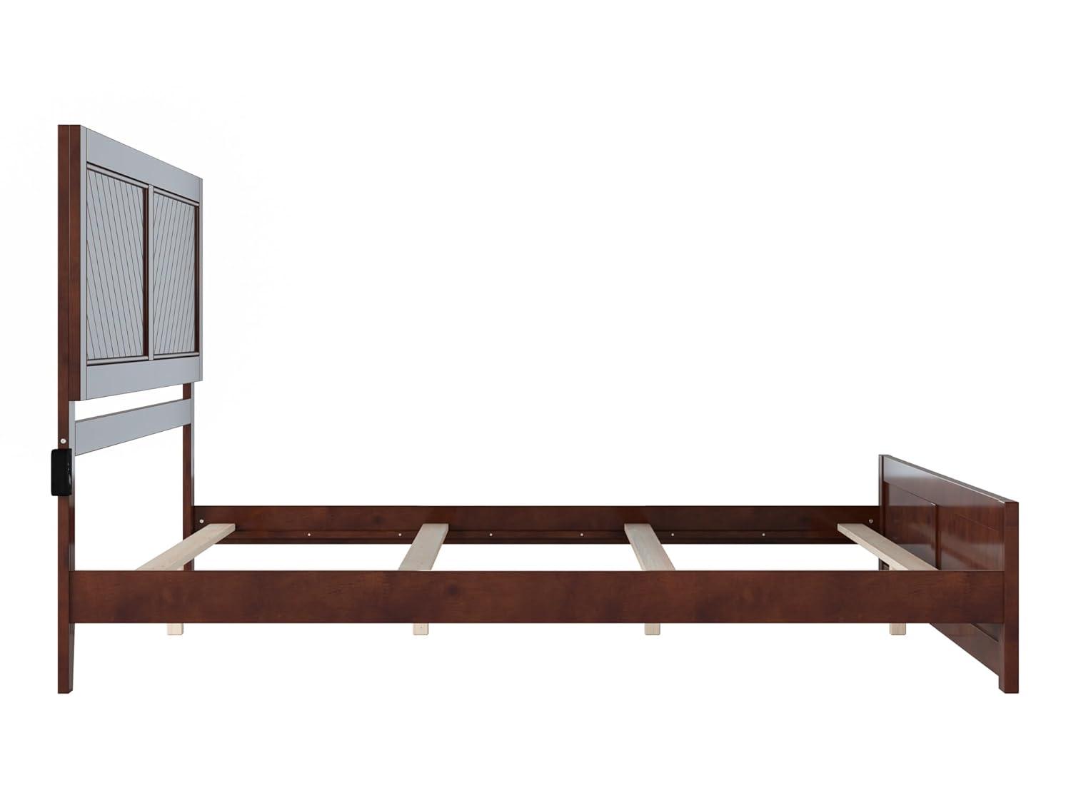 AFI Canyon Walnut Solid Wood Foundation Bed Frame with Matching Footboard, King