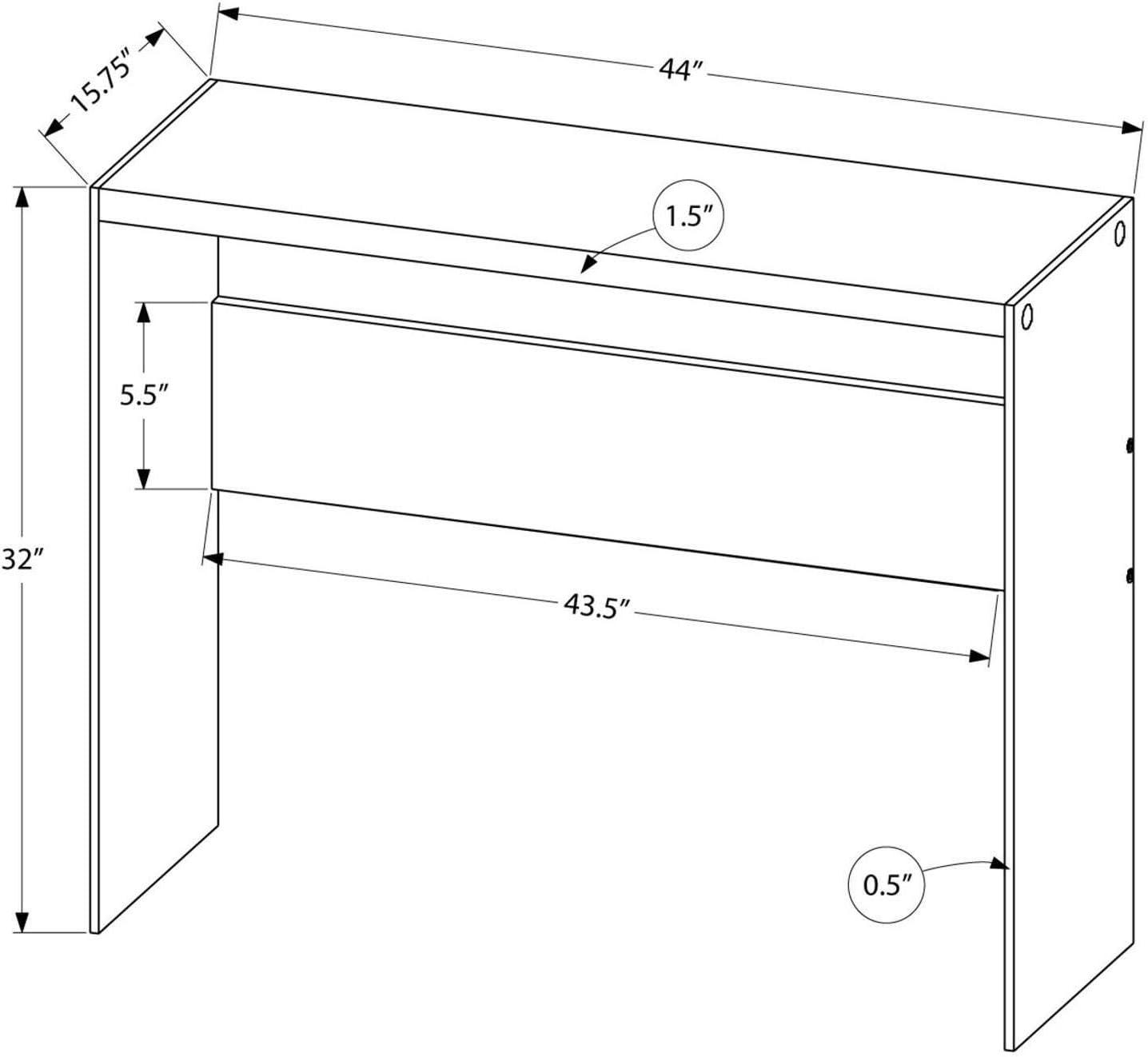 Monarch Specialties Contemporary Accent Console Table with Tempered Glass, White