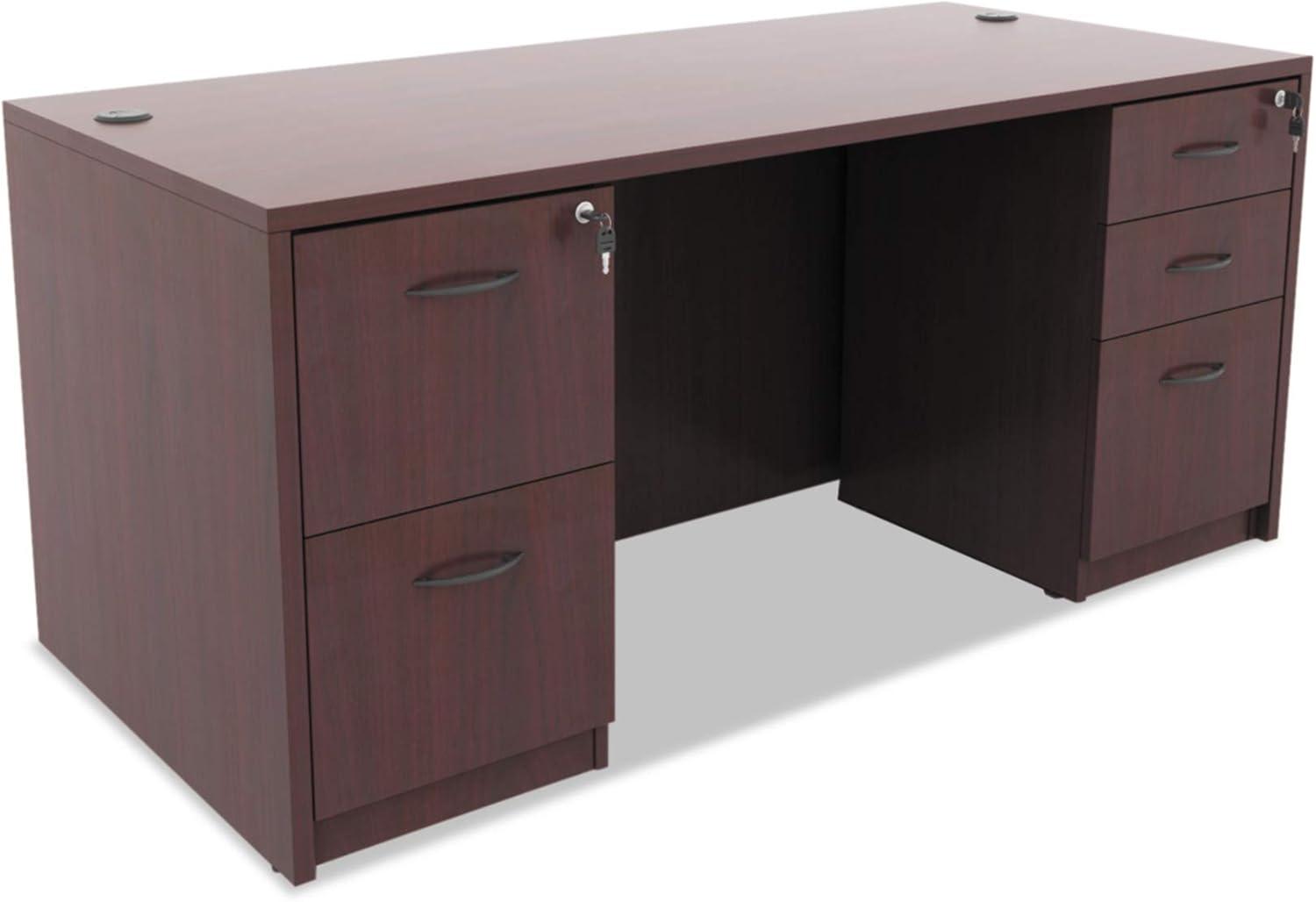 Cherry Medium 15.625'' Lockable 2-Drawer Legal File Pedestal