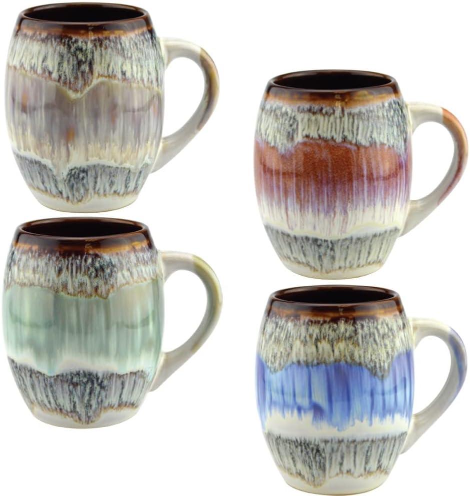 Mug Glazed Ceramic Coffee Mugs, Large Mug Set of 4 Sturdy Gorgeous Kitchen Decor Cup 20 oz Sets, Microwave Safe Unique Modern Cafe Cups, Best Oversized Mug Gifts