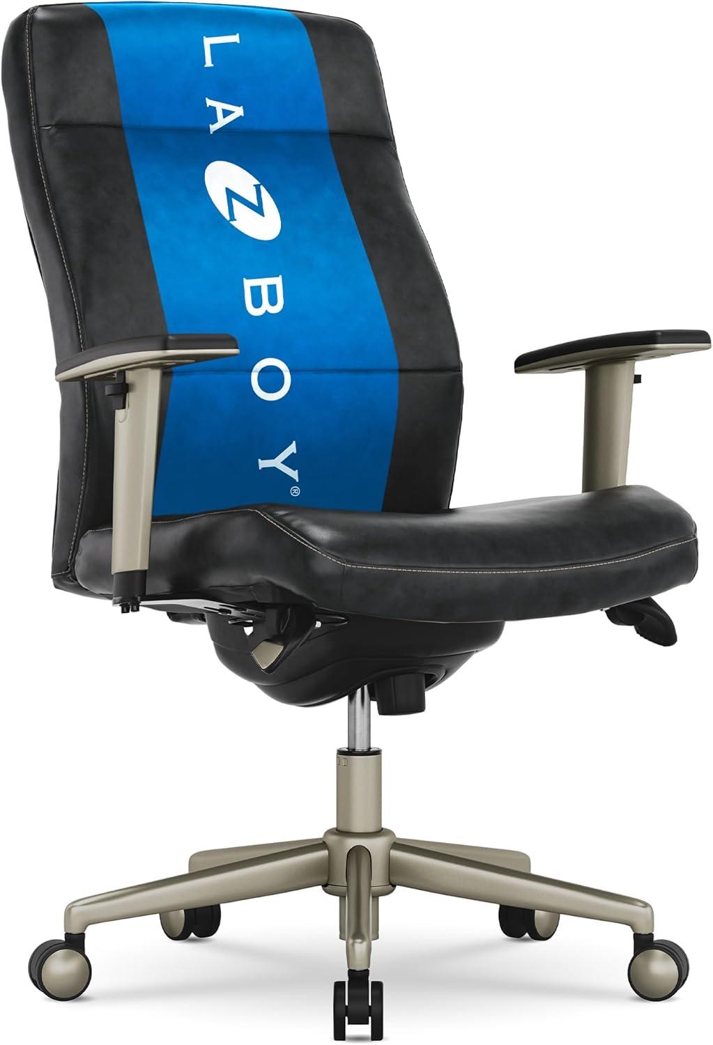 La-Z-Boy Baylor Bonded Leather Adjustable Ergonomic Executive Office Chair with Lumbar Support
