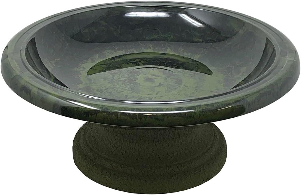 BIRDS and beyond Fiber Clay Bird Bowl with Small Base Hunter Green 19"D x 7.5"H