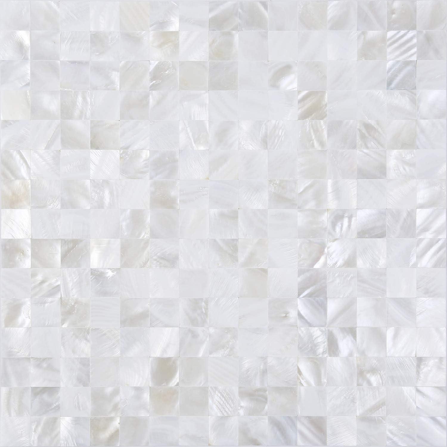 Ivory White 12x12 Mother of Pearl Self-Adhesive Mosaic Tile