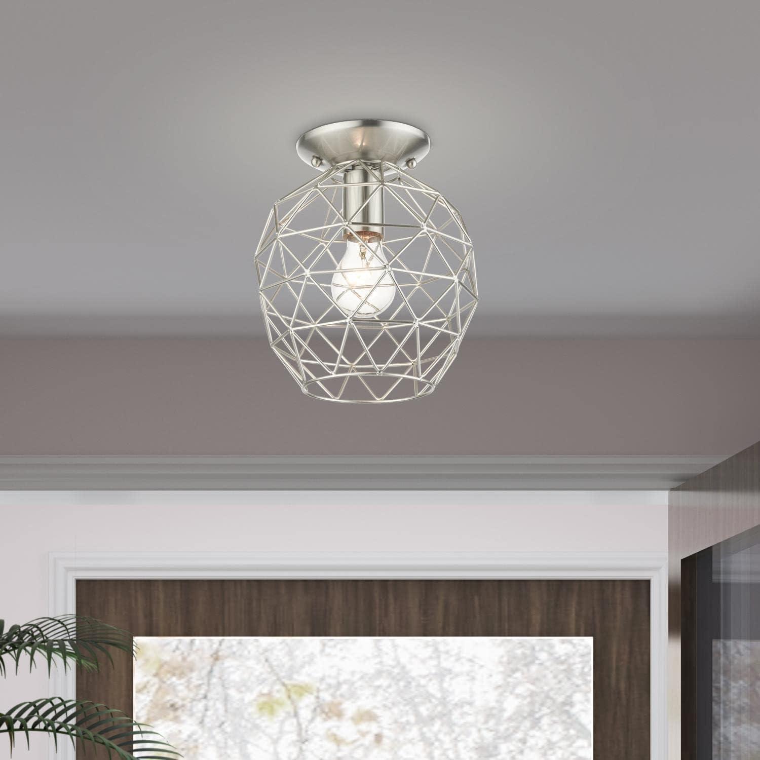 Livex Lighting Geometrix 1 - Light Flush Mount in  Brushed Nickel